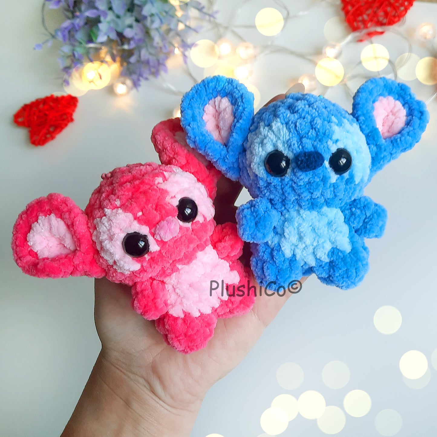 Patrón de ganchillo de Llavero de Stitch y Angel (Copia)