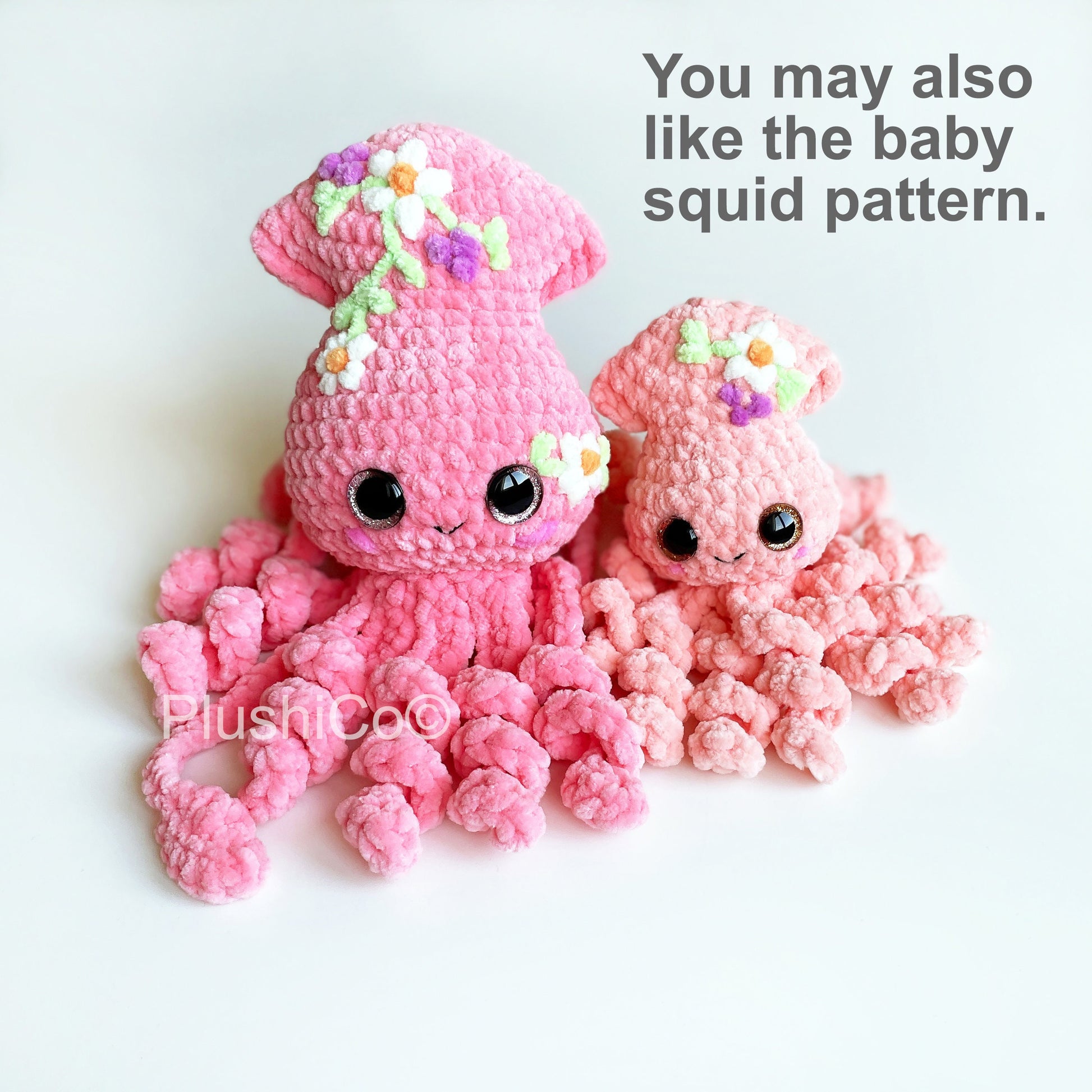 Squid CROCHET PATTERN, No SEW Amigurumi Octopus, plush Kawaii Animals, Plushie Baby Toy, Easy Pdf Tutorial for Beginners