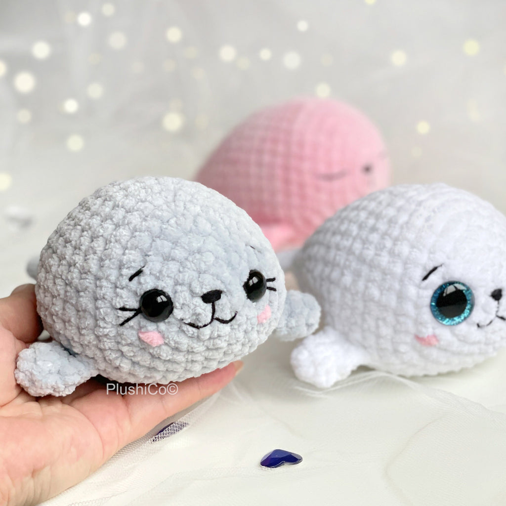 Seal CROCHET PATTERNS 2in1 bundle, Mom & Baby Amigurumi Sea creatures, Manatee Stuffed Animal Plush Toy, Easy Crochet Beginner Tutorial PDF
