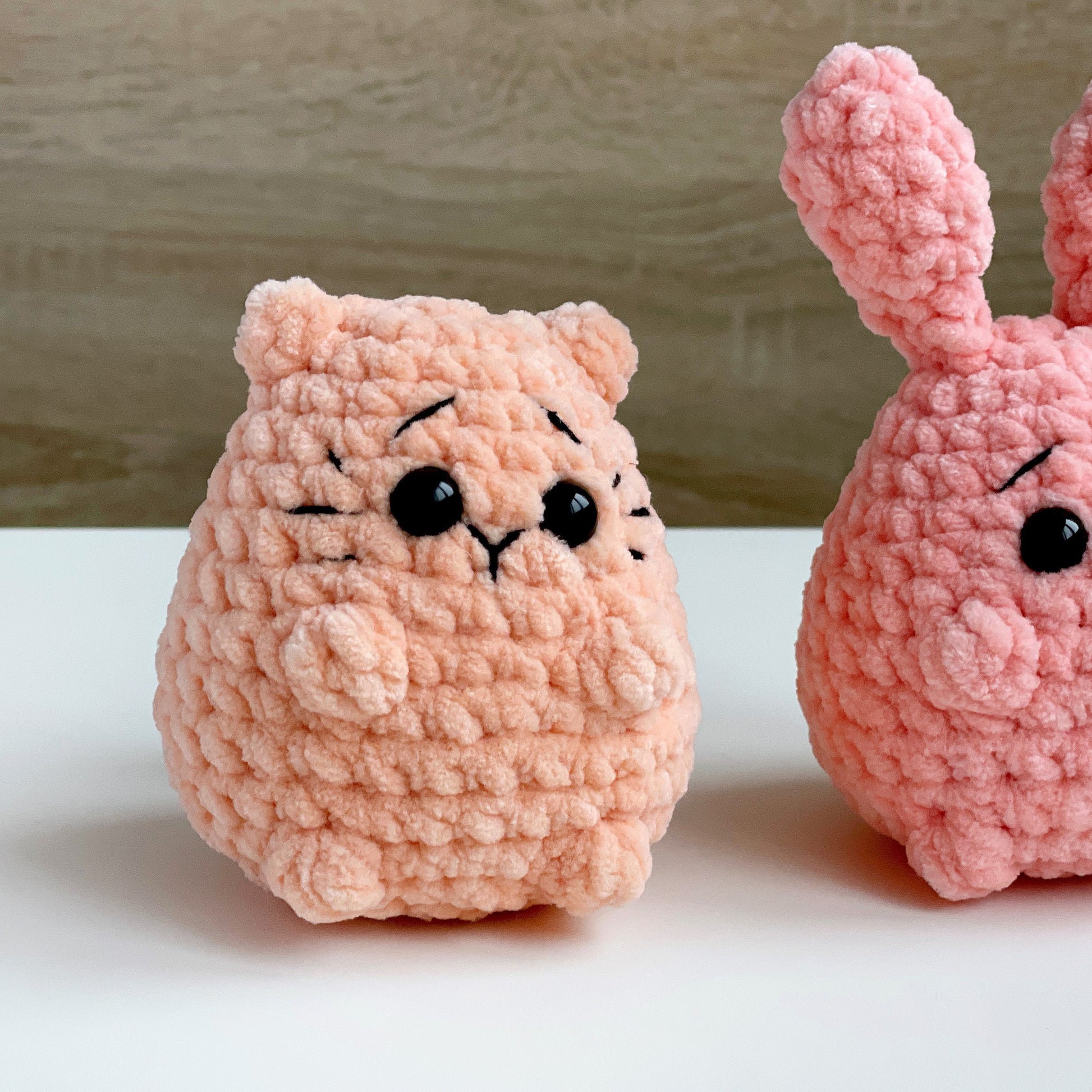 Bunny & Cat CROCHET PATTERN Bundle, No Sew Tiny Amigurumi Kitty Rabbit plushies, Cute Animals, Easy PDF Beginner Tutorial, Easter Baby Toys