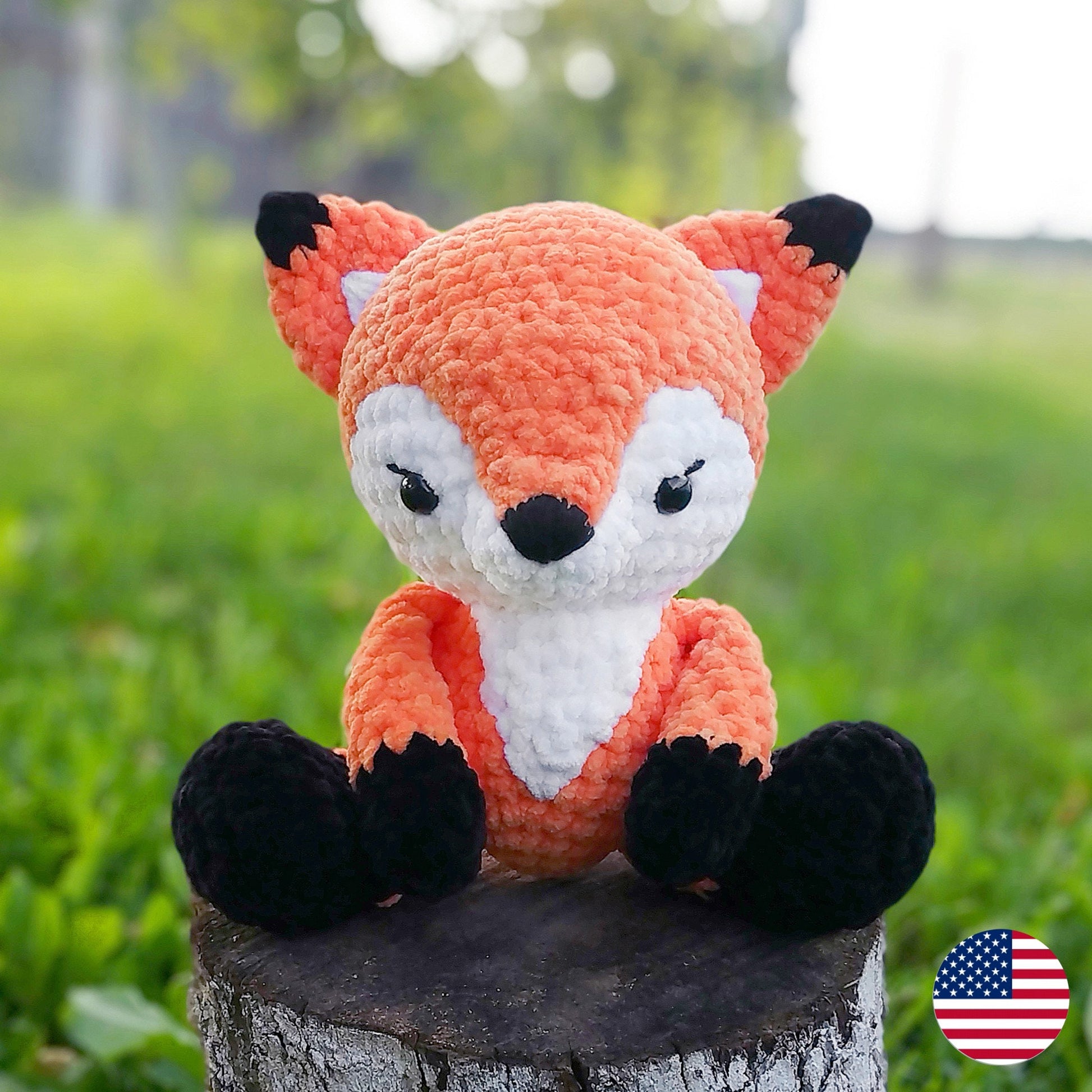 Fox Crochet PATTERN, Amigurumi Woodland Animals, Stuffed Plush Toy, Chunky yarn PDF, Nursery Decor Plushie, Baby Shower Handmade Gift Idea