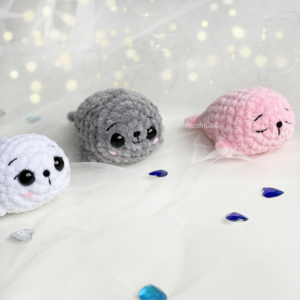 Baby Seal CROCHET PATTERN No Sew, Kawaii Amigurumi Manatee, Easy Sea Animal Toy, Beginner-Friendly PDF Tutorial, Cute diy Gift