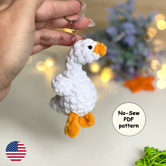 Goose Keychain Crochet Pattern - NO SEW