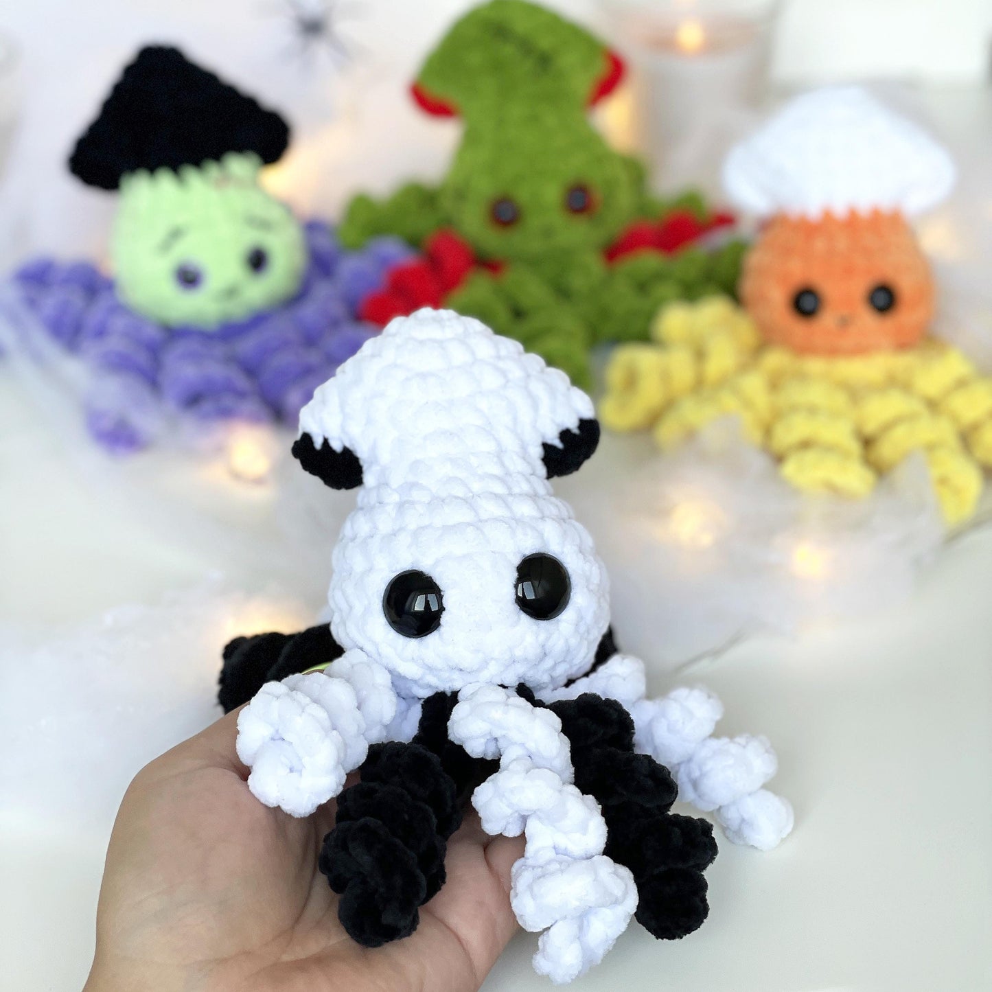 Halloween Squids CROCHET PATTERN - No Sew