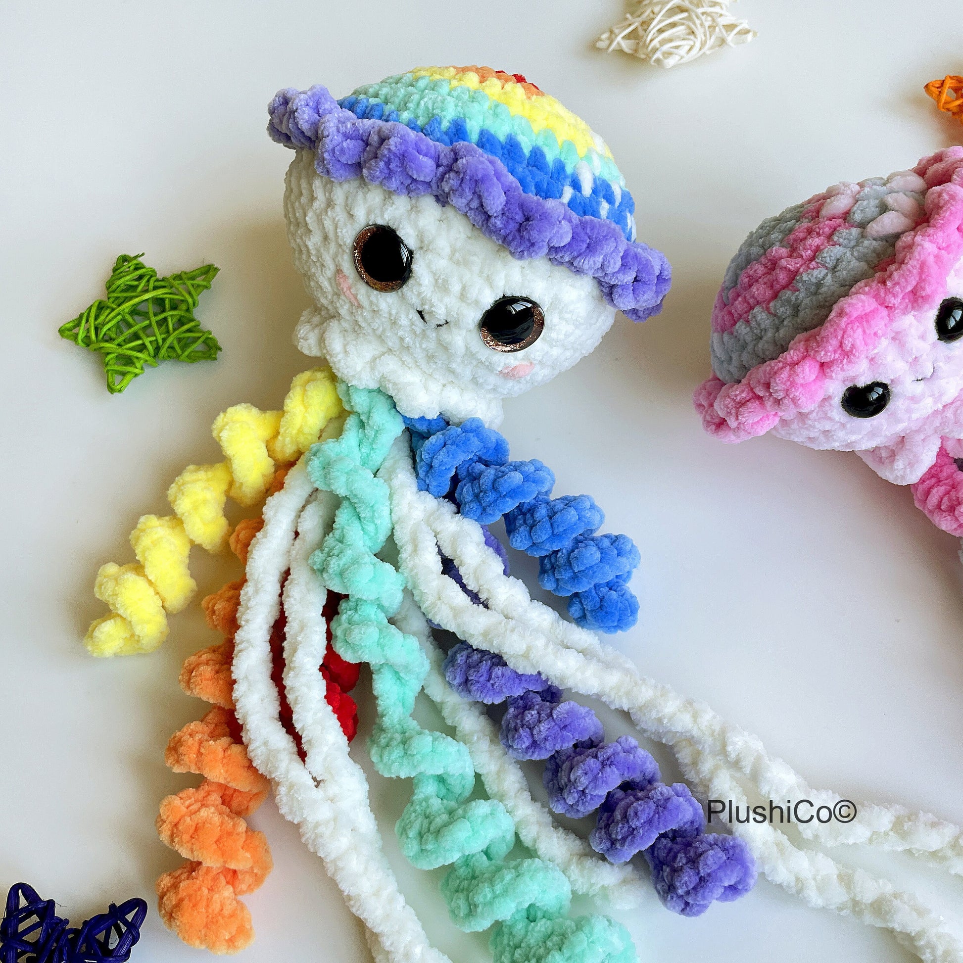Jellyfish No SEW CROCHET 2in1 PATTERNS, Amigurumi Mom & Baby Toys, Crochet Under the sea Animals, Cute Plushie, Easy Pdf Beginner Tutorial