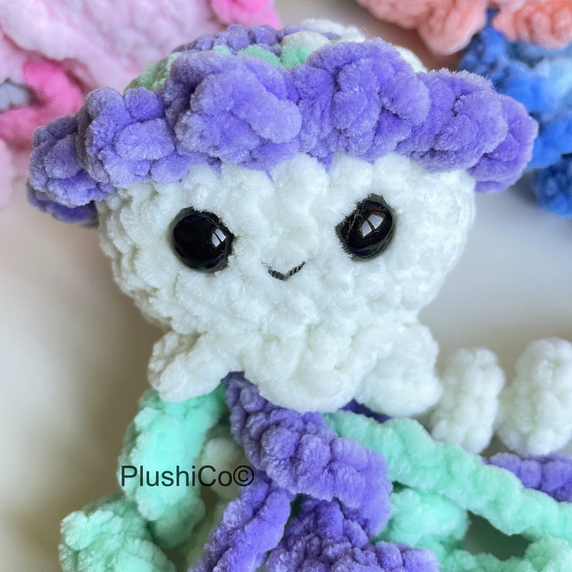 Jellyfish CROCHET PATTERN, No SEW Amigurumi Sea Creature, Snuggler Plushie, Plush Kawaii Stuffed Lovey Toy, Easy Pdf Tutorial for Beginners
