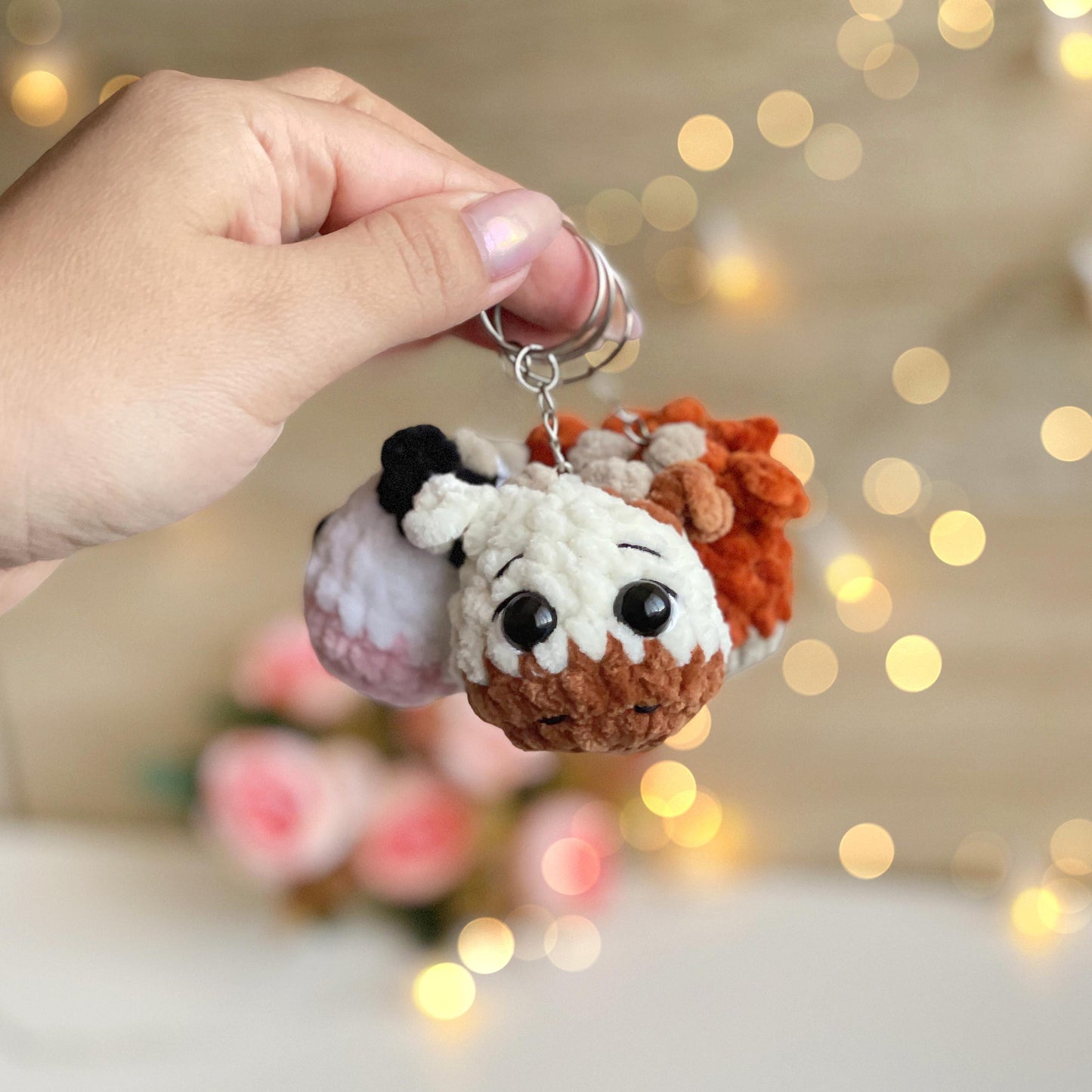 Cow Keychain Crochet Pattern, No Sew