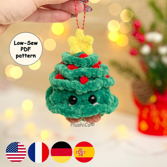 Christmas Tree Keychain Crochet Pattern - Low Sew