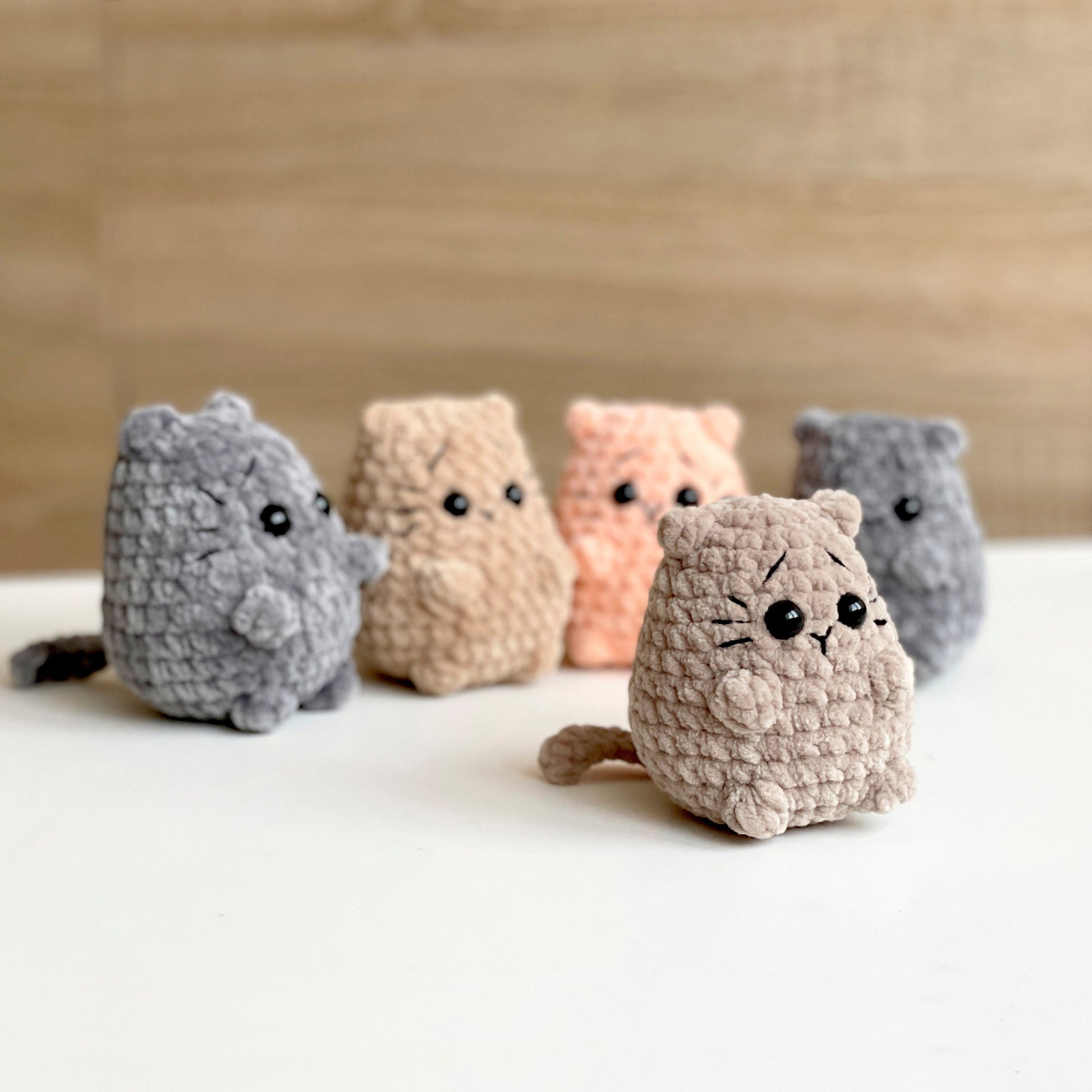 Cat No SEW CROCHET PATTERN, Amigurumi Loaf Kitty plushie, Cute Kawaii Tiny Animal, Easy Beginner Friendly Tutorial, Plush Mini Softie Toy