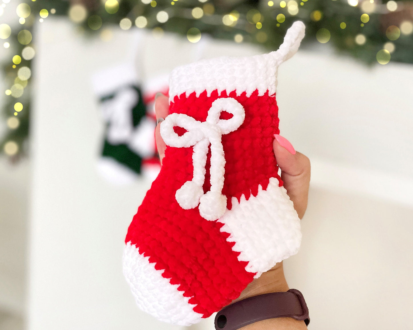 Christmas Stocking CROCHET PATTERN - No Sew