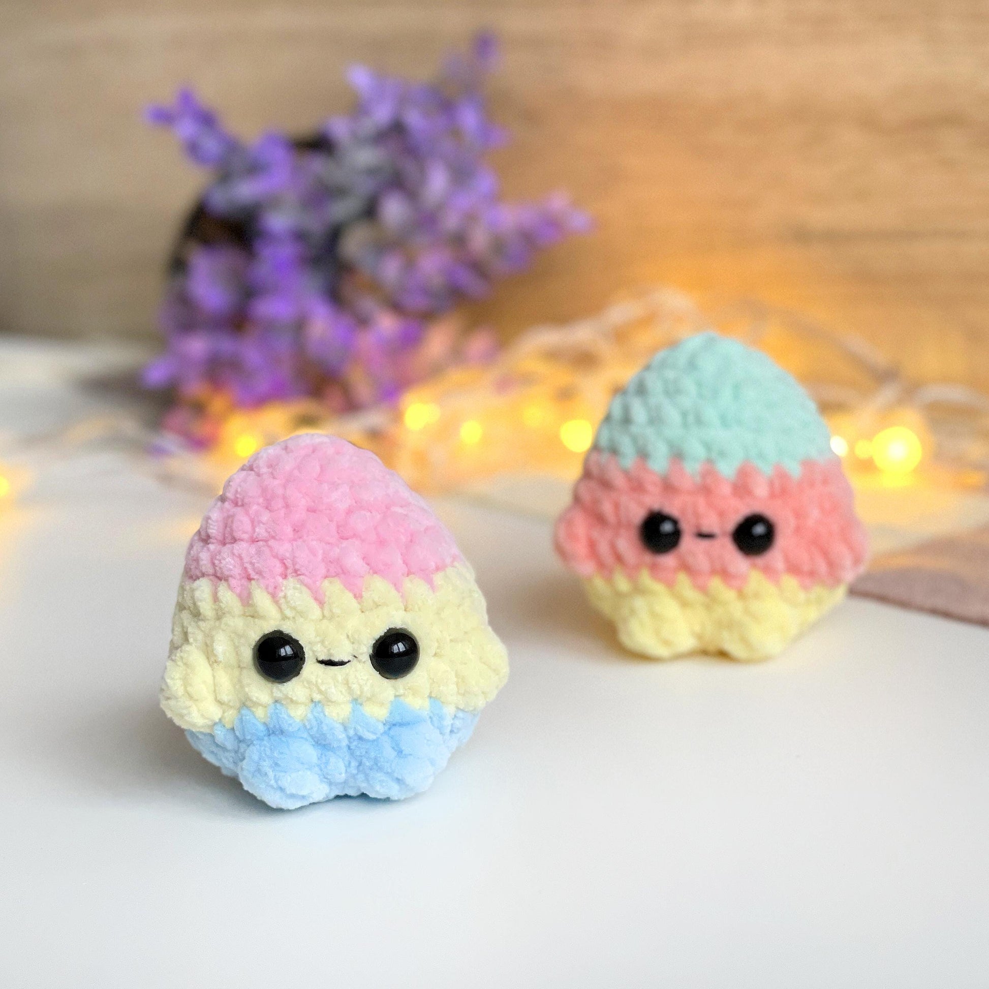 Easter Eggs Crochet PATTERN, No Sew Amigurumi Plushie, Spring Market Toy, Reusable Easter Eggs, Emotional support friend, Pocket desk buddy