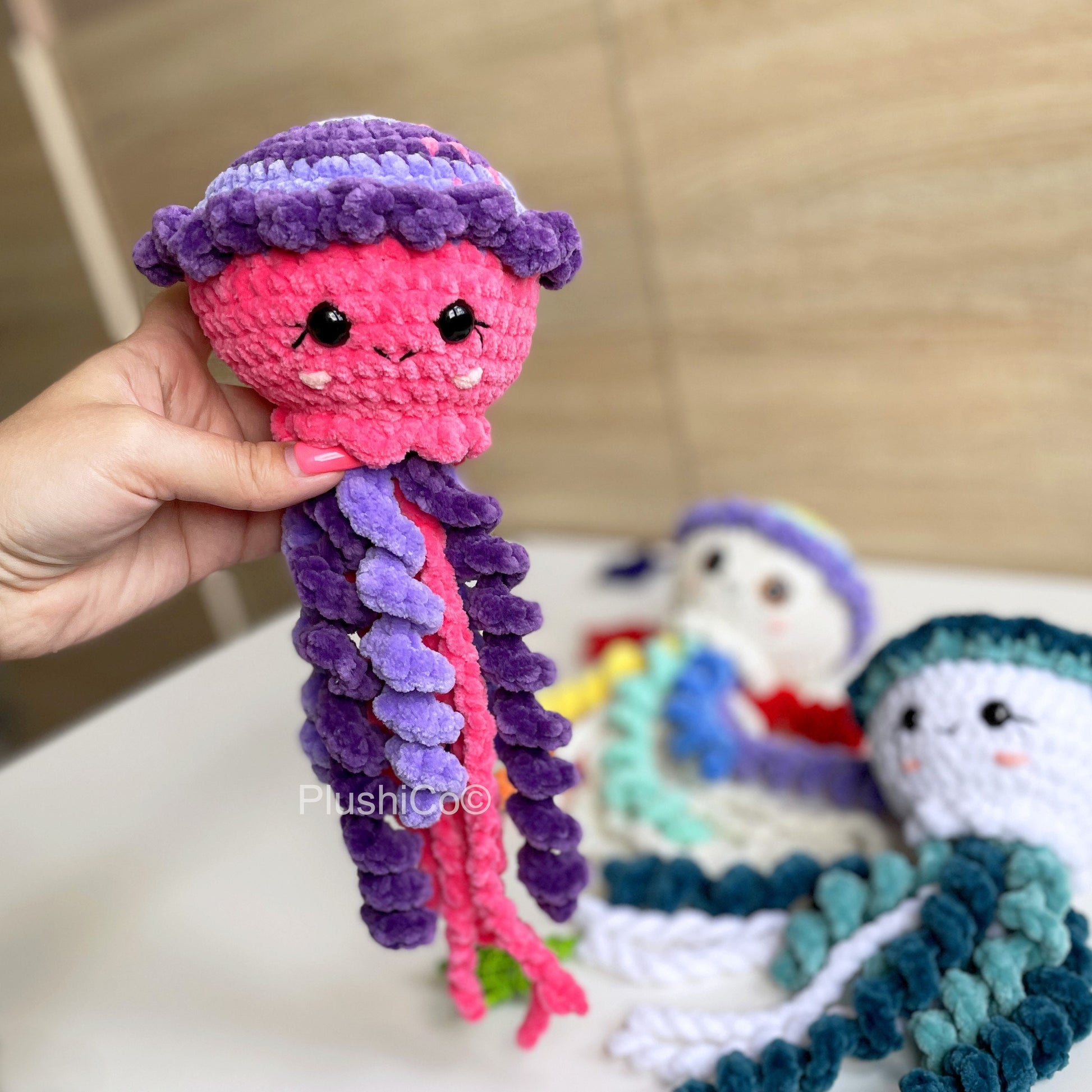 Jellyfish CROCHET PATTERN, No SEW Amigurumi, Plush Kawaii Under the sea creature, Cute Baby Animal  Toy, Easy Pdf Tutorial for Beginners