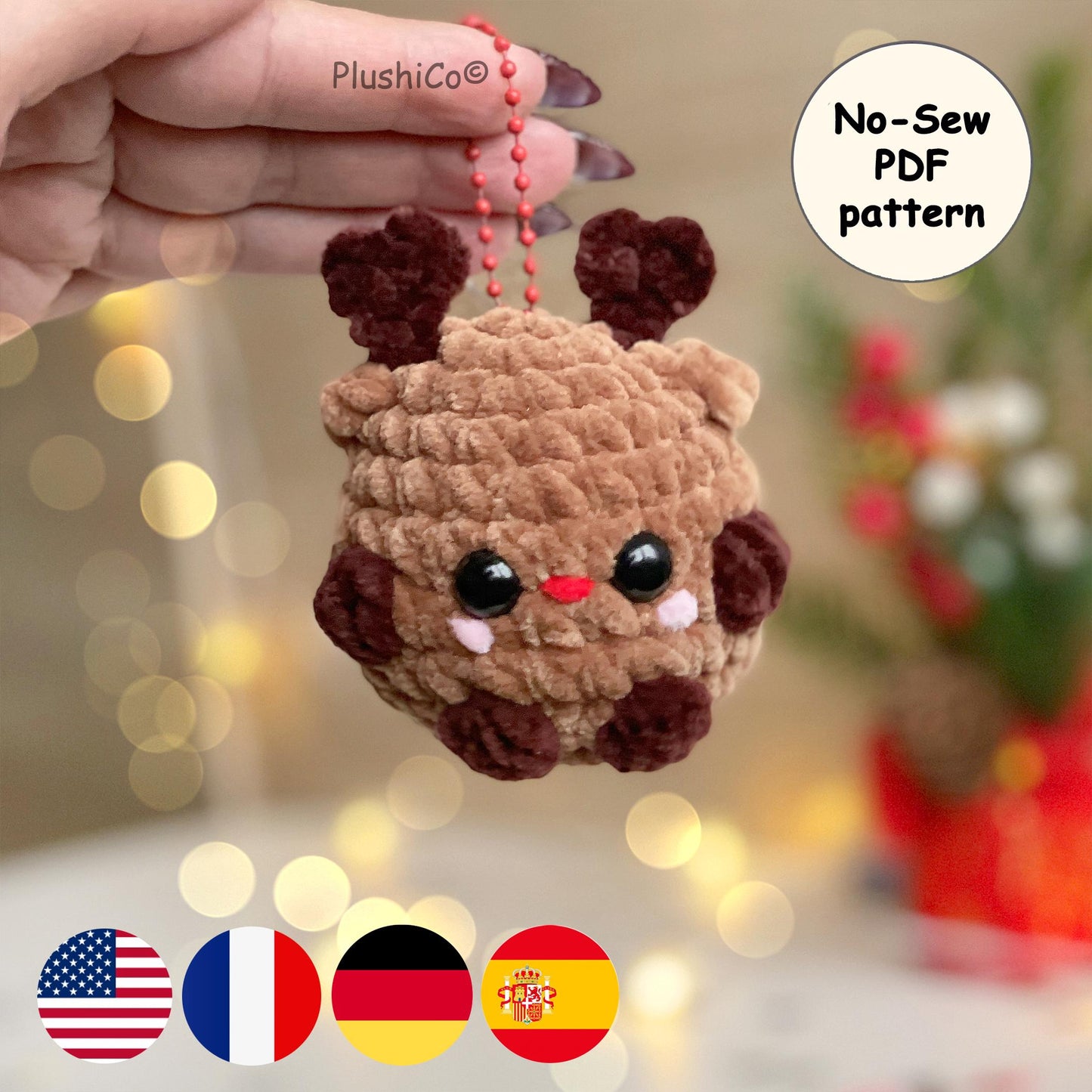Reindeer Keychain CROCHET PATTERN - No Sew