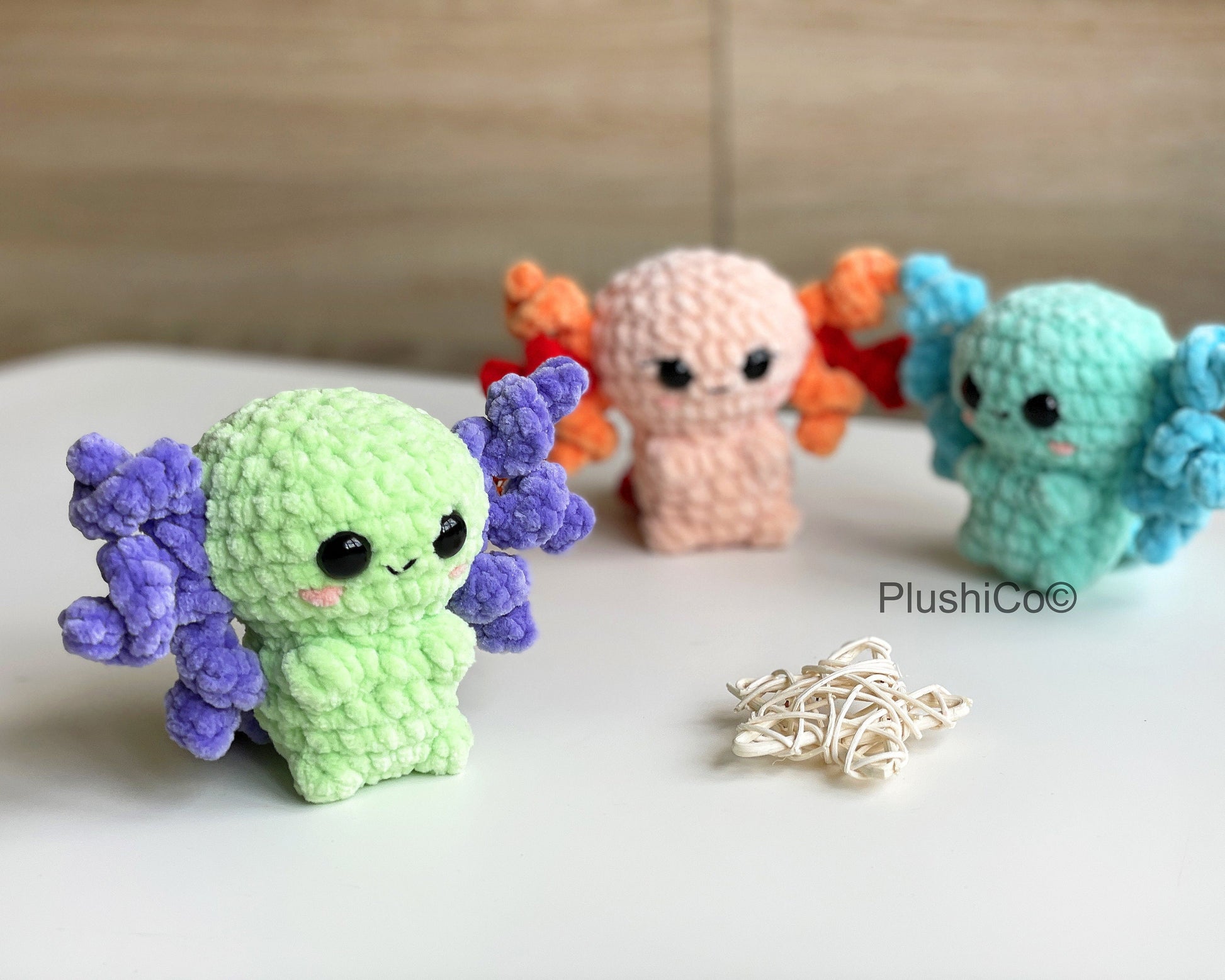 Axolotl No Sew CROCHET PATTERN, Easy Amigurumi PDF Beginner Tutorial, Kawaii Baby Dragon Plushie, Cute Stuffed Animal Plush Toy
