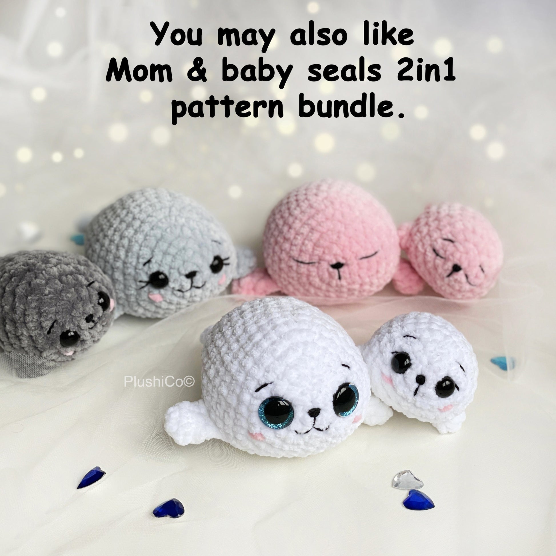 Baby Seal CROCHET PATTERN No Sew, Kawaii Amigurumi Manatee, Easy Sea Animal Toy, Beginner-Friendly PDF Tutorial, Cute diy Gift