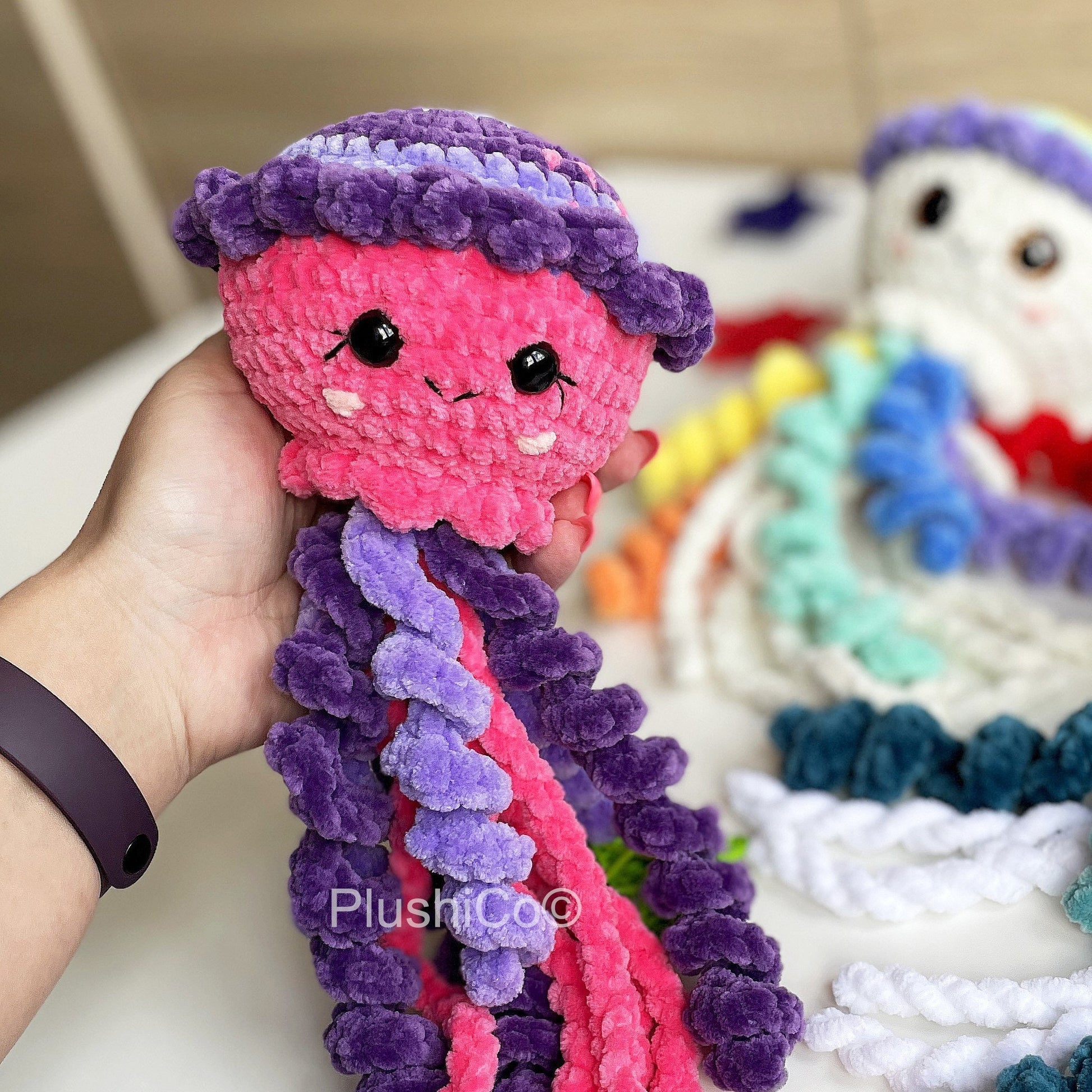 Jellyfish CROCHET PATTERN, No SEW Amigurumi, Plush Kawaii Under the sea creature, Cute Baby Animal  Toy, Easy Pdf Tutorial for Beginners