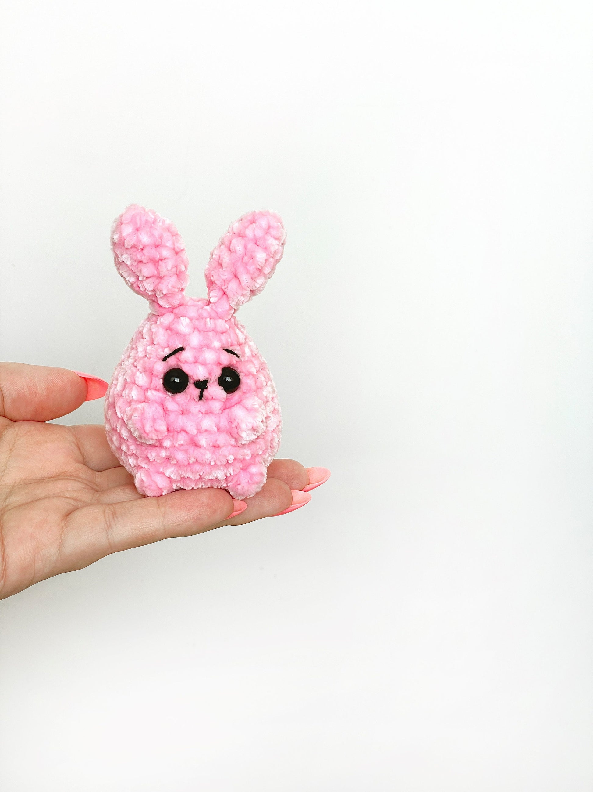 Bunny CROCHET PATTERN, Amigurumi No Sew Easter Rabbit plushie, Cute Loaf Tiny Animal Toy, Easy PDF Beginner Tutorial, Small Stuffed Gift