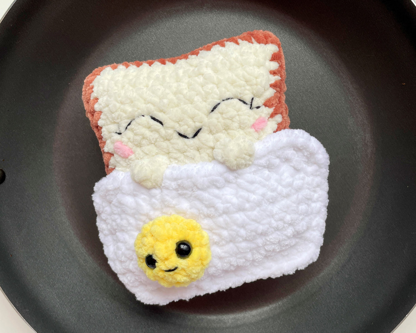 Toast with Egg Crochet PATTERN
