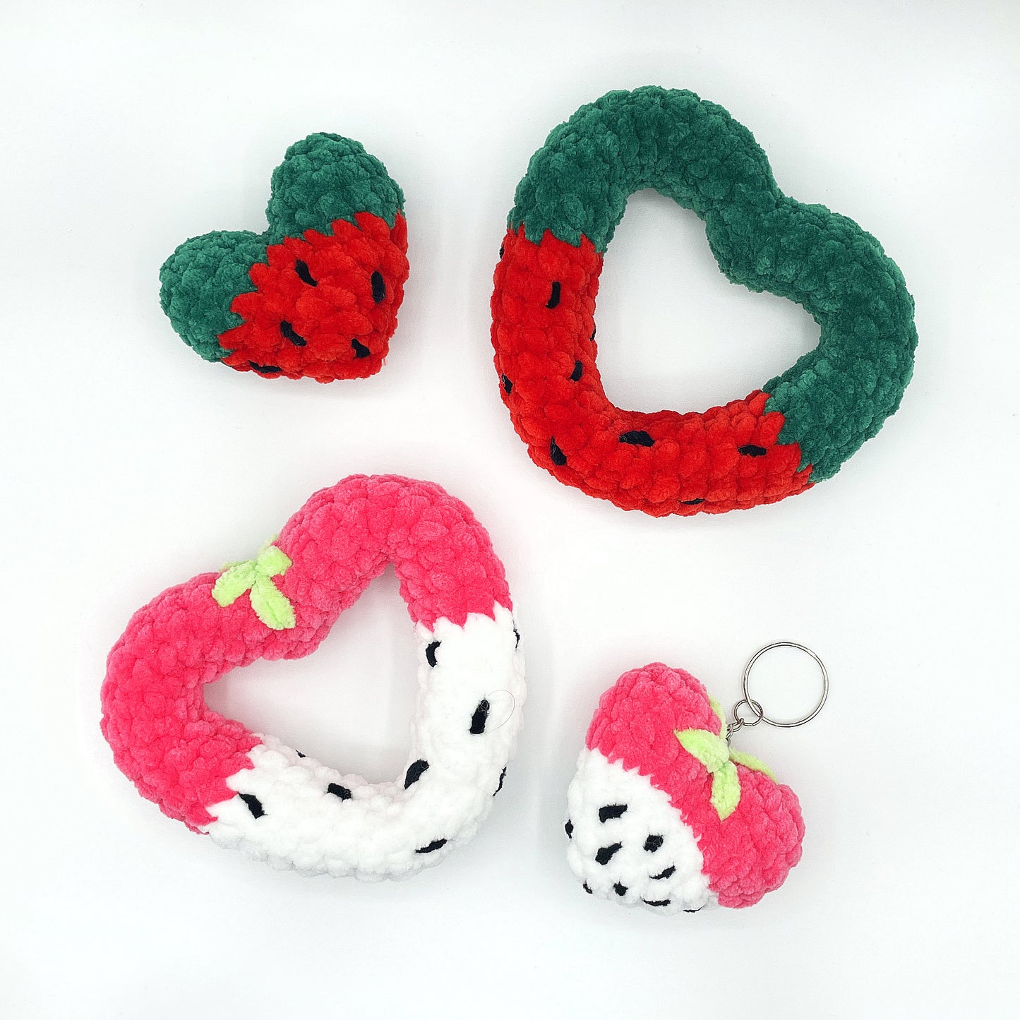 Matching Fruit Hearts CROCHET PATTERN - Low Sew