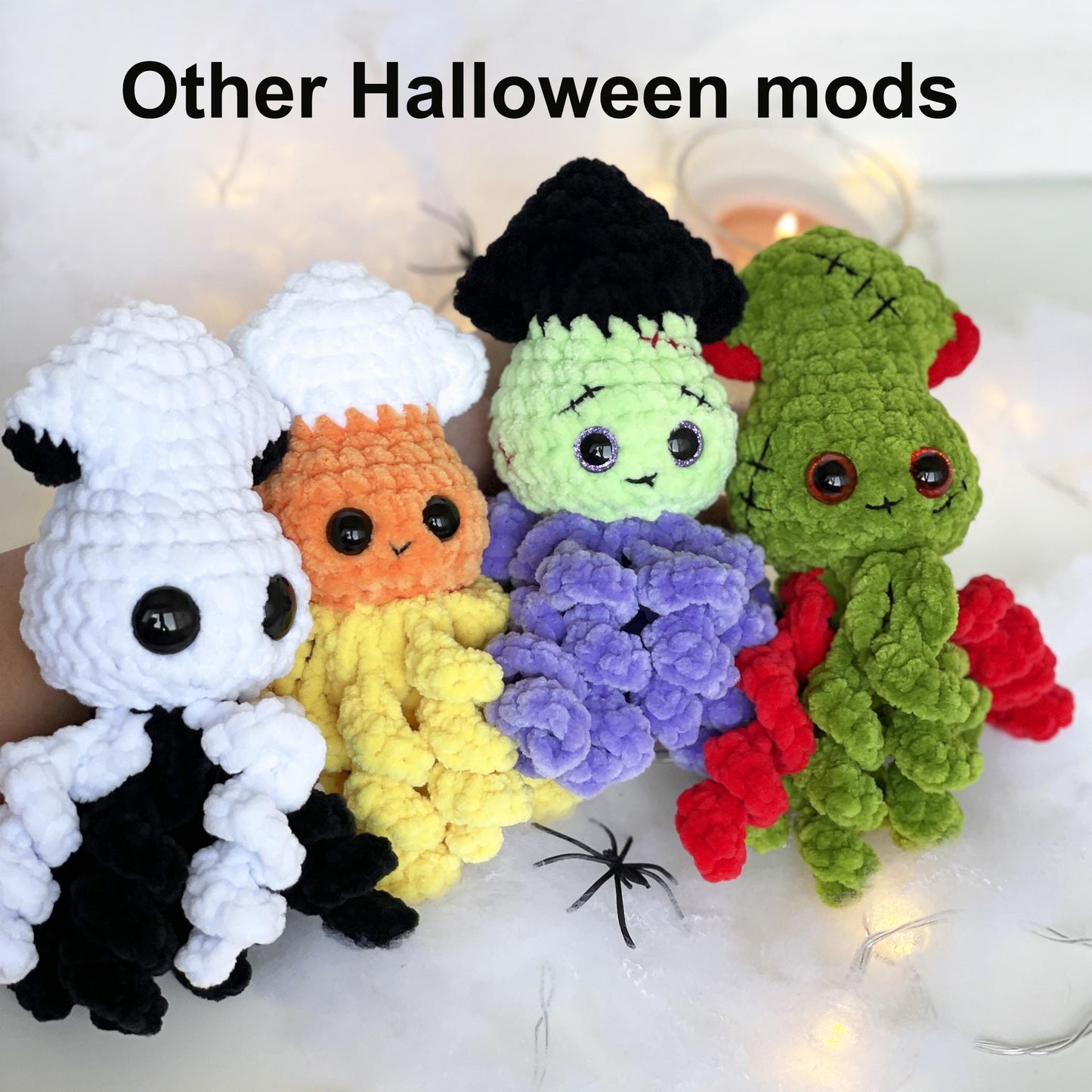 Candy Corn Squid CROCHET PATTERN - No Sew