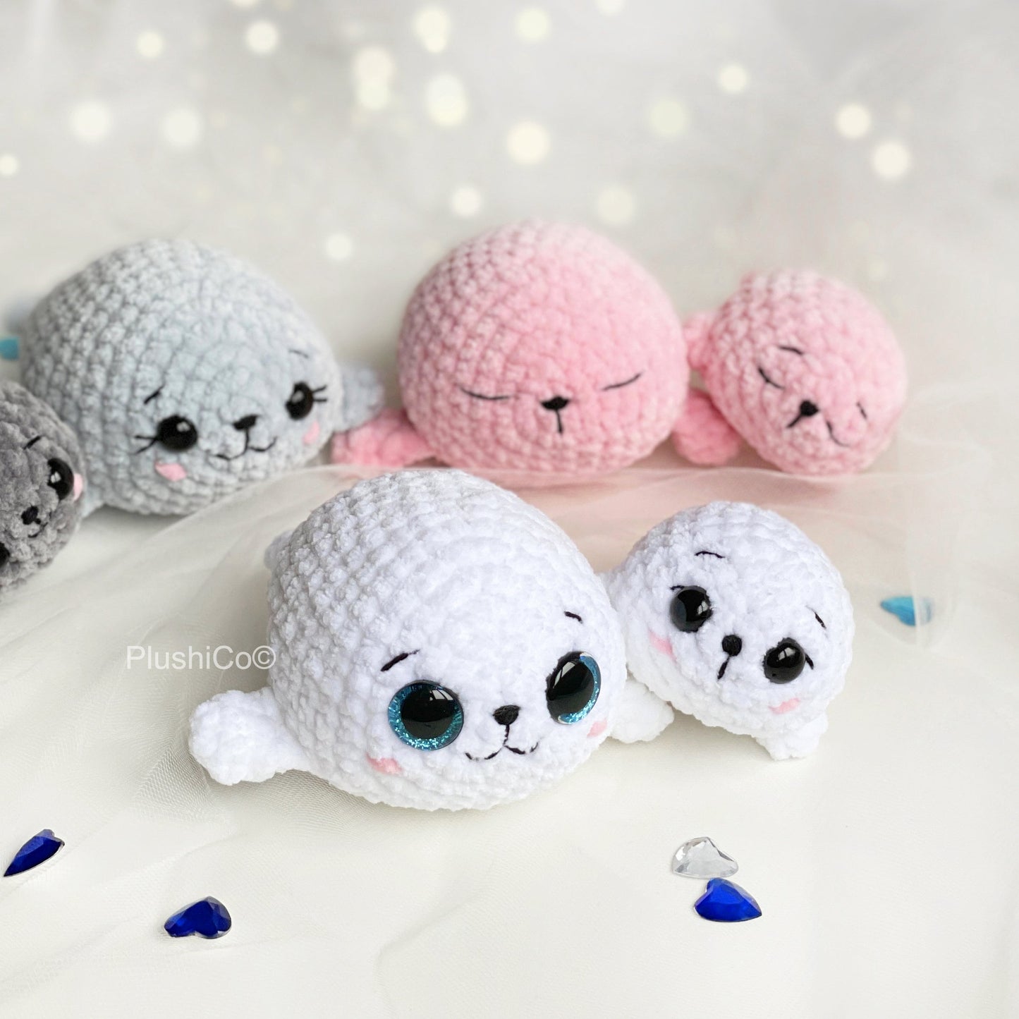 Seal crochet pattern, Mom & Baby
