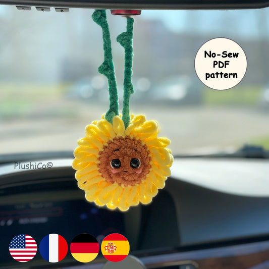 Crochet Sunflower Pattern - NO SEW