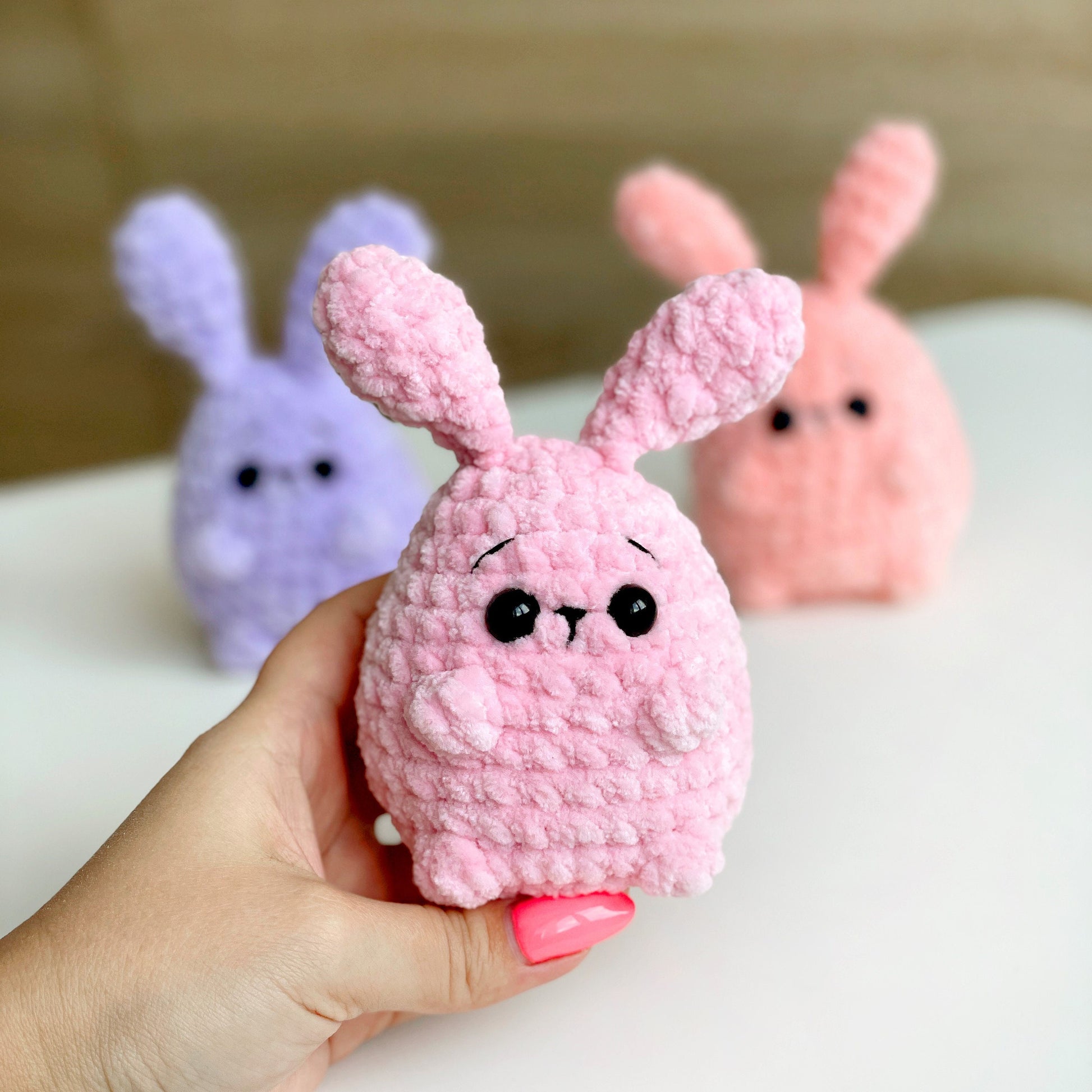 Bunny CROCHET PATTERN, Amigurumi No Sew Easter Rabbit plushie, Cute Loaf Tiny Animal Toy, Easy PDF Beginner Tutorial, Small Stuffed Gift