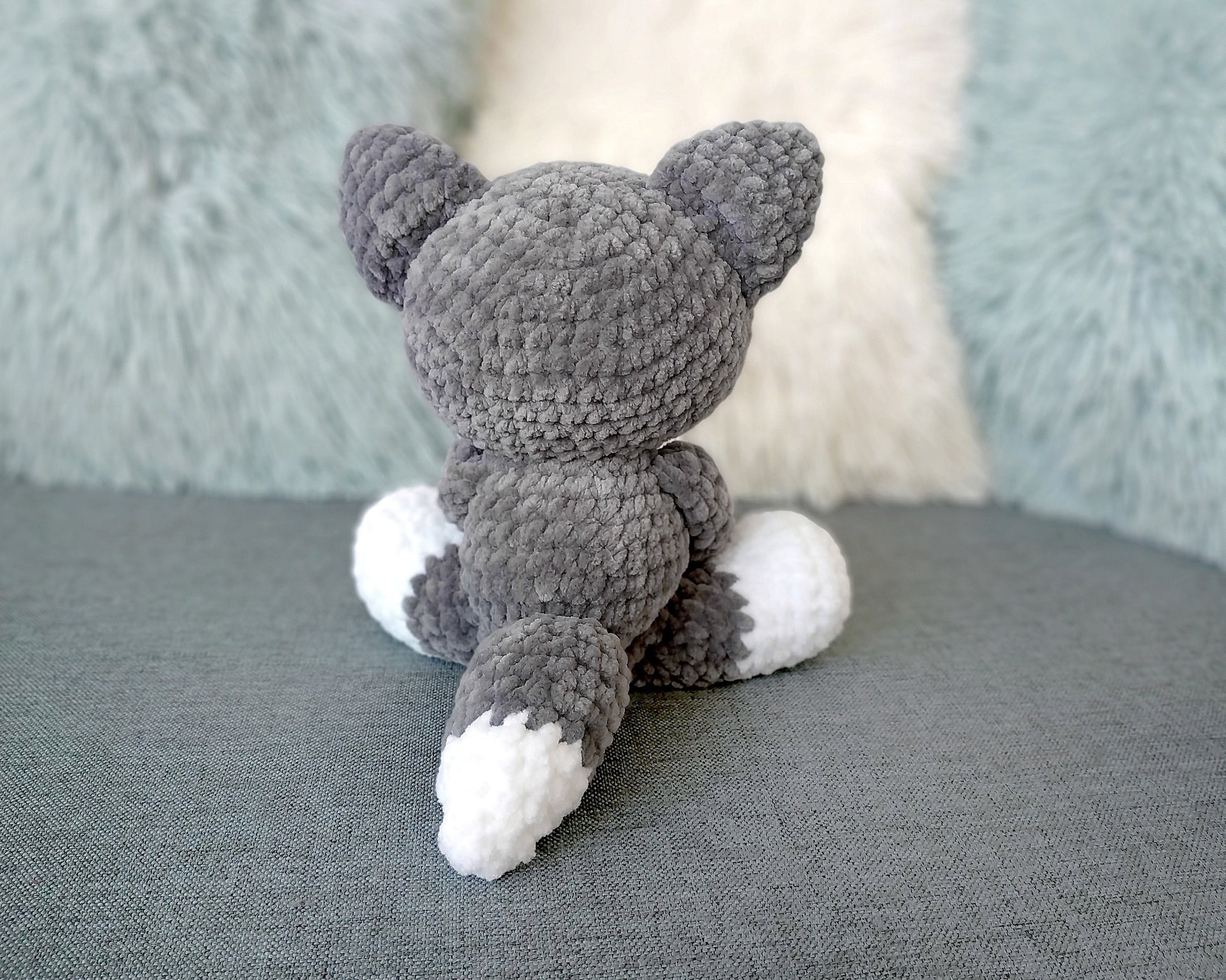 Wolf CROCHET PATTERN, Amigurumi Woodland Plushie, Stuffed Animal Tutotial, Cute diy chunky yarn Toy, PDF Instant Download, Plush Baby Toy
