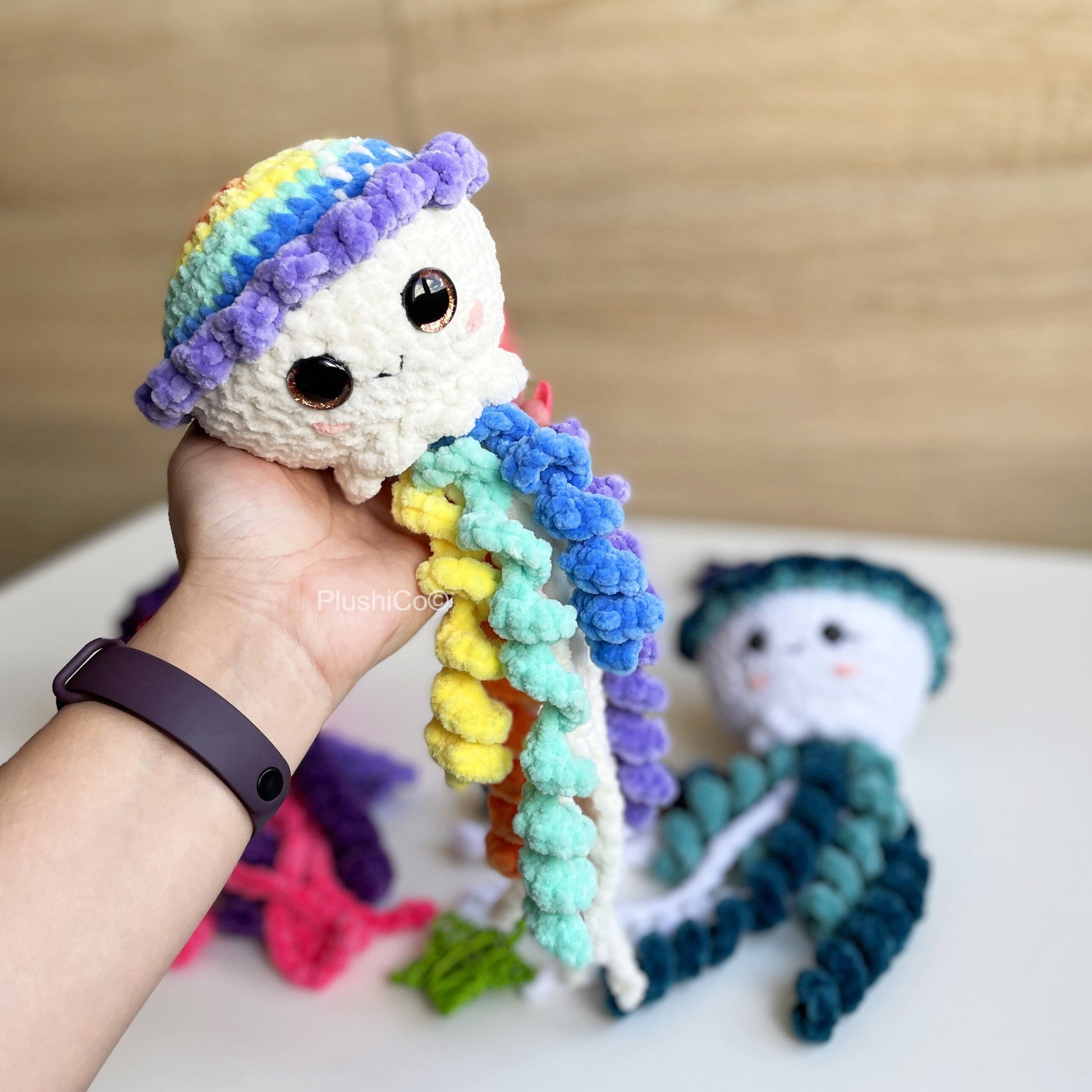 Jellyfish CROCHET PATTERN, No SEW Amigurumi, Plush Kawaii Under the sea creature, Cute Baby Animal  Toy, Easy Pdf Tutorial for Beginners