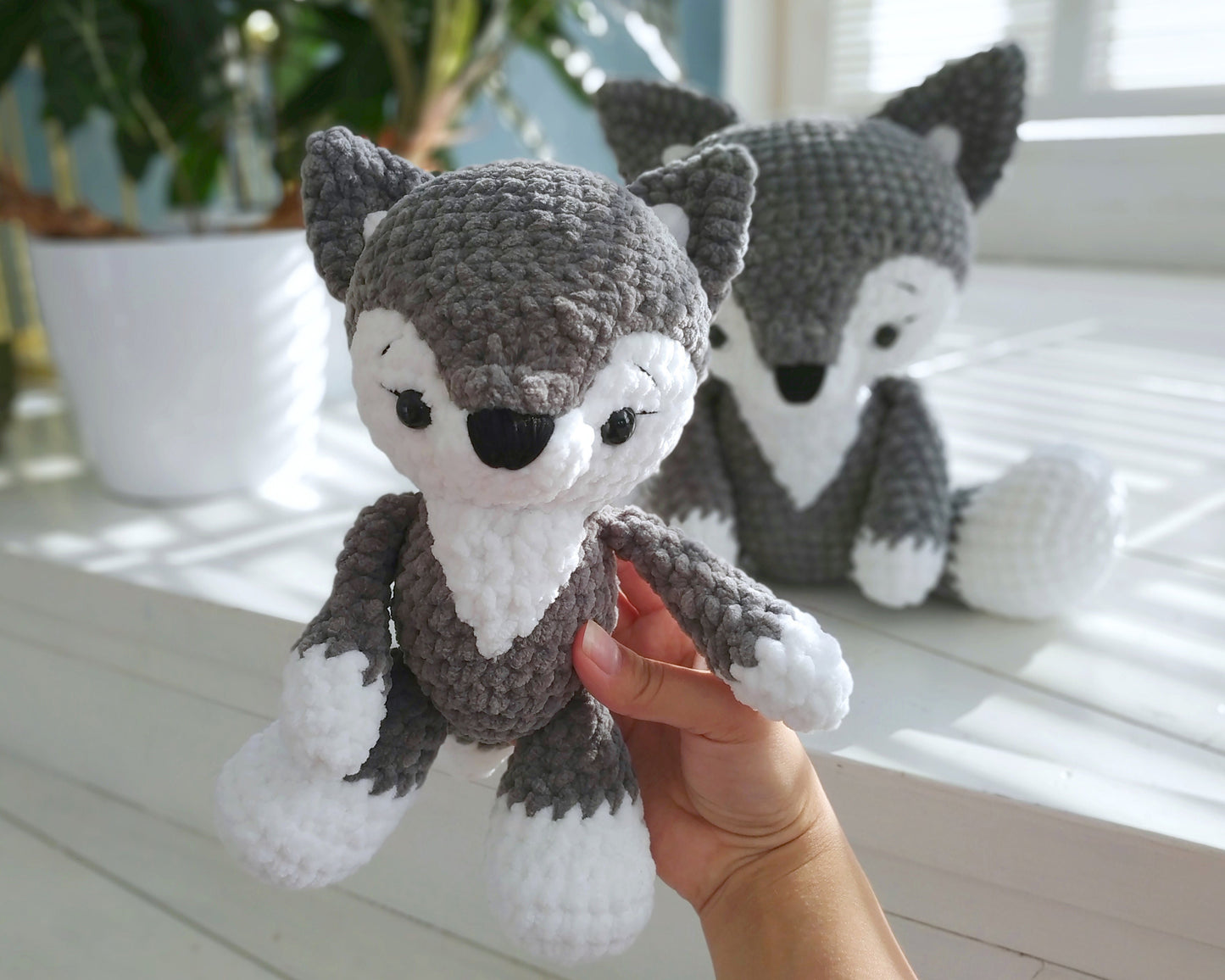 Wolf Crochet Pattern, 2 sizes
