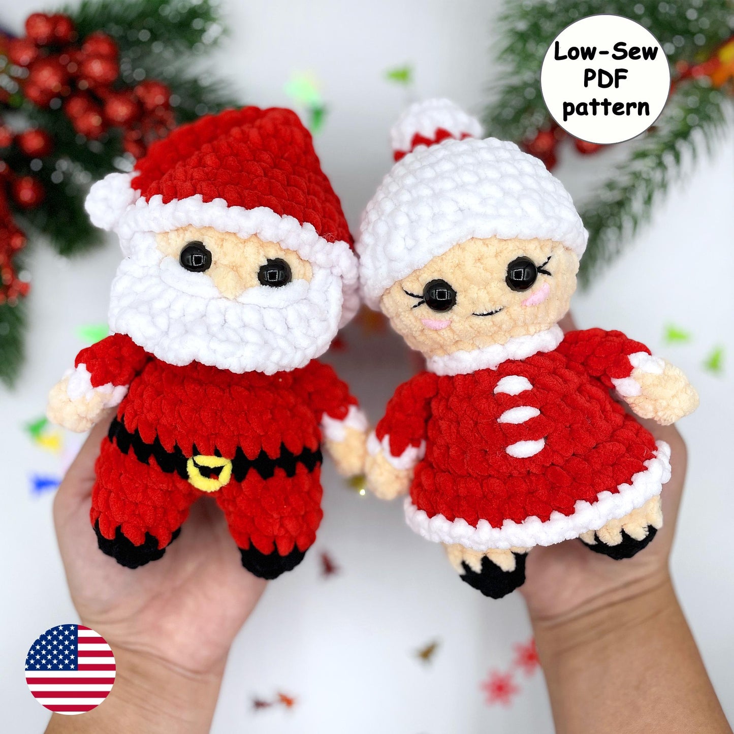 Santa & Mrs. Claus Crochet PATTERNS - Low Sew