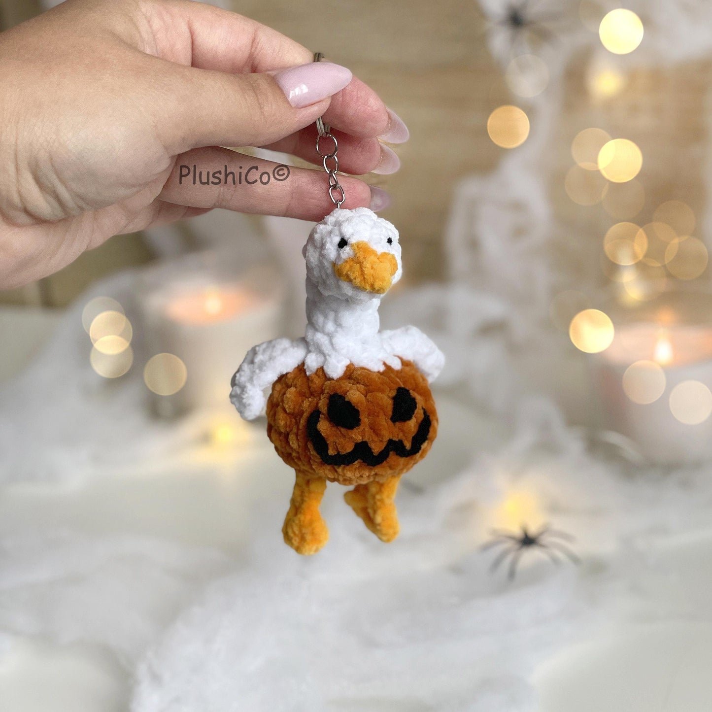 Spooky Goose Keychain Crochet Pattern - Low Sew