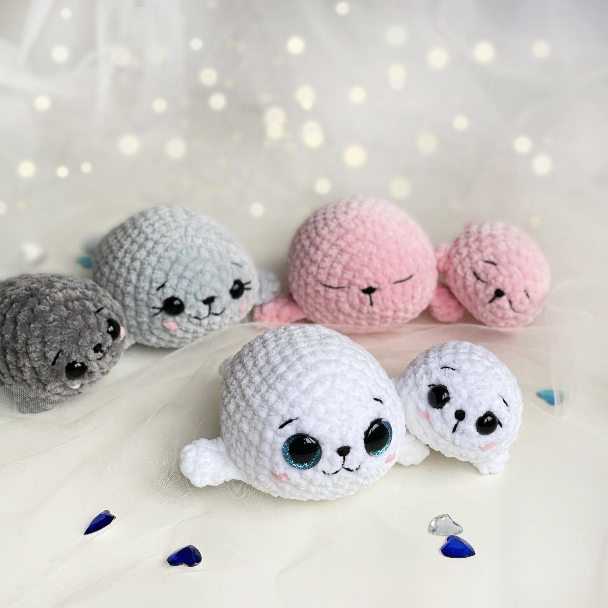 Seal CROCHET PATTERNS 2in1 bundle, Mom & Baby Amigurumi Sea creatures, Manatee Stuffed Animal Plush Toy, Easy Crochet Beginner Tutorial PDF