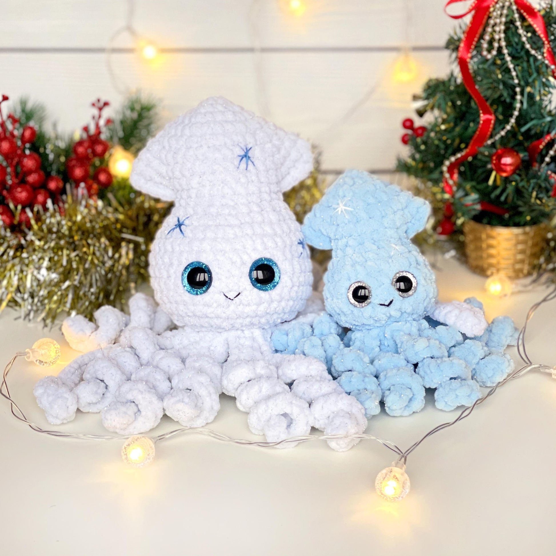 Squid CROCHET PATTERN, Amigurumi 2in1 No Sew PDF, Octopus plush Kawaii Stuffed Animal, Plushie Baby Toy, Easy Crochet Tutorial for Beginners