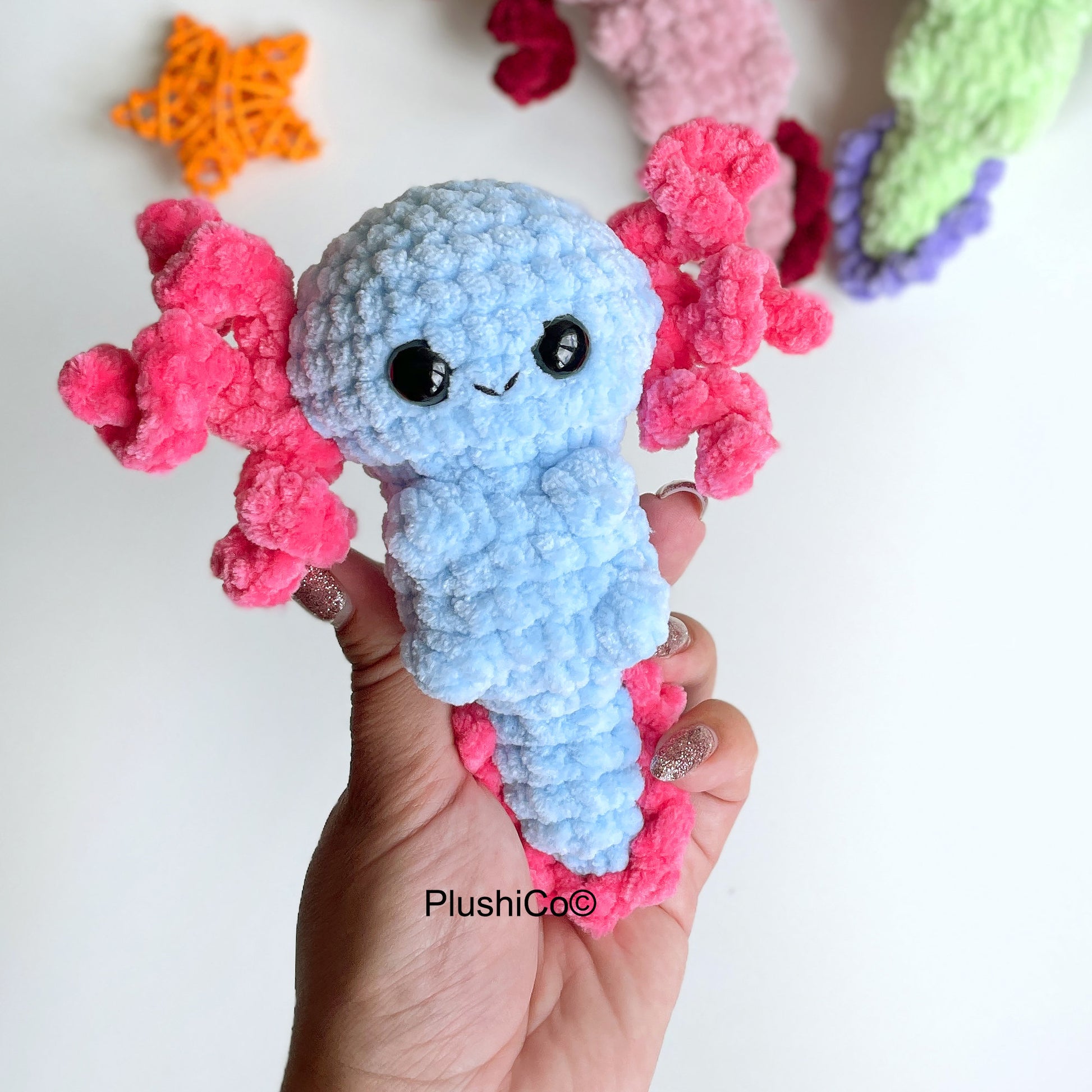 Axolotl CROCHET PATTERN, No Sew Amigurumi Plushie, Kawaii Sea Creature, Stuffed Plush Animal Baby Toy, Easy Beginner PDF, Instant Download