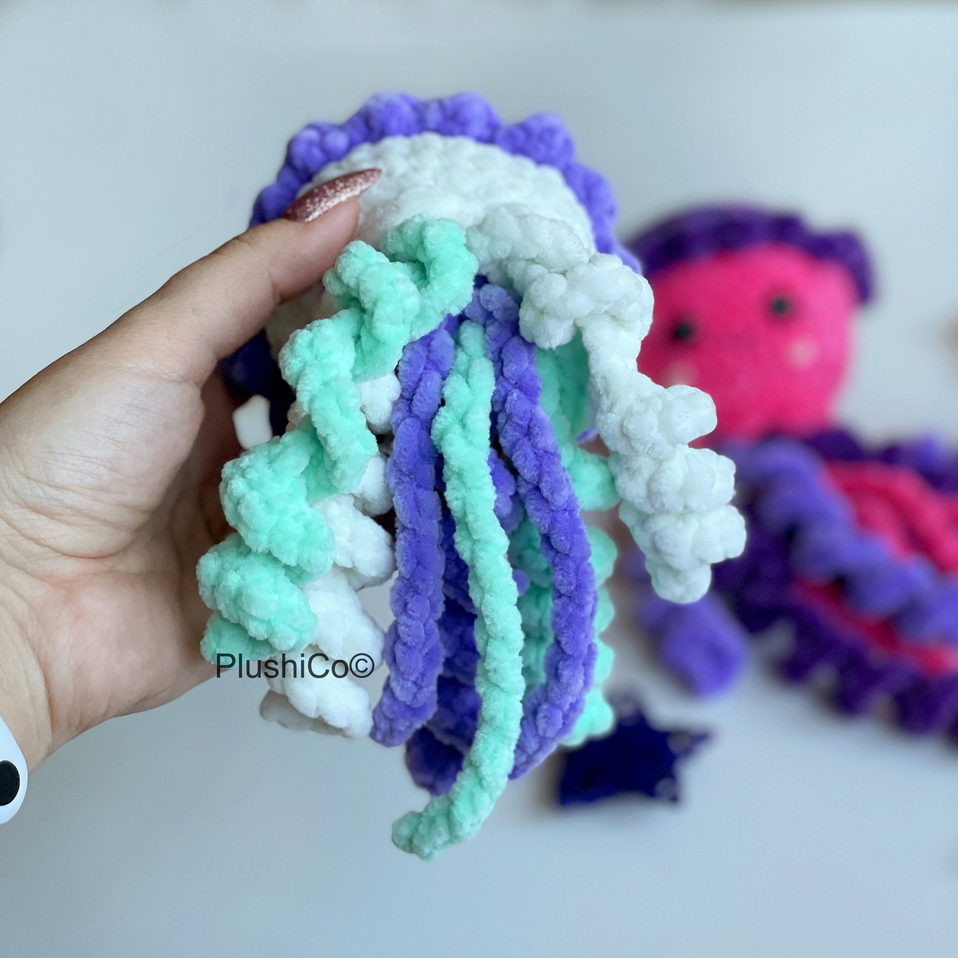 Jellyfish No SEW CROCHET 2in1 PATTERNS, Amigurumi Mom & Baby Toys, Crochet Under the sea Animals, Cute Plushie, Easy Pdf Beginner Tutorial