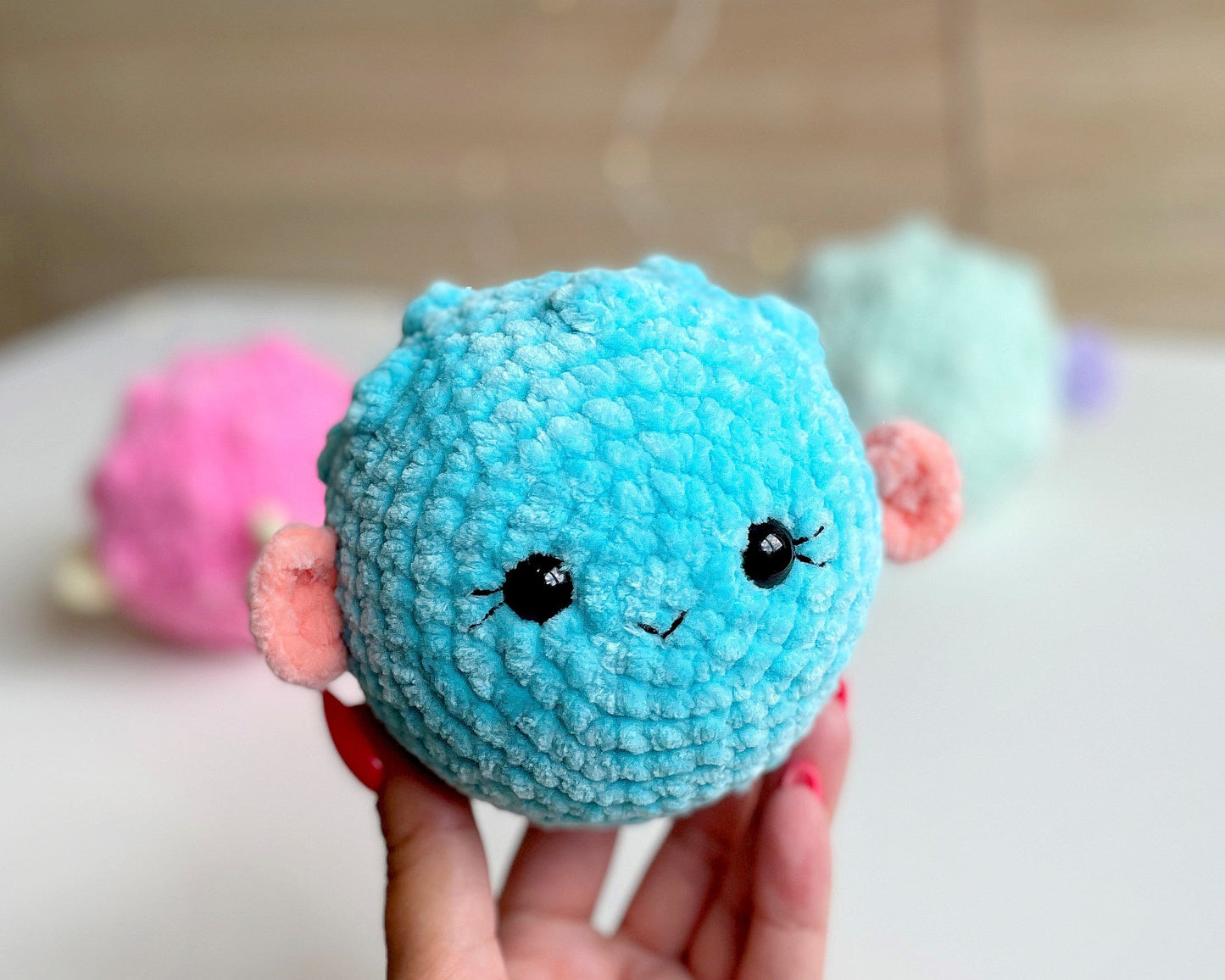 Fish Crochet PATTERN, No-Sew Puffer Fish Amigurumi Plushie, Cute Sea Creature, Plush Baby Toy, Kawaii Blowfish, Easy Beginner-Friendly PDF