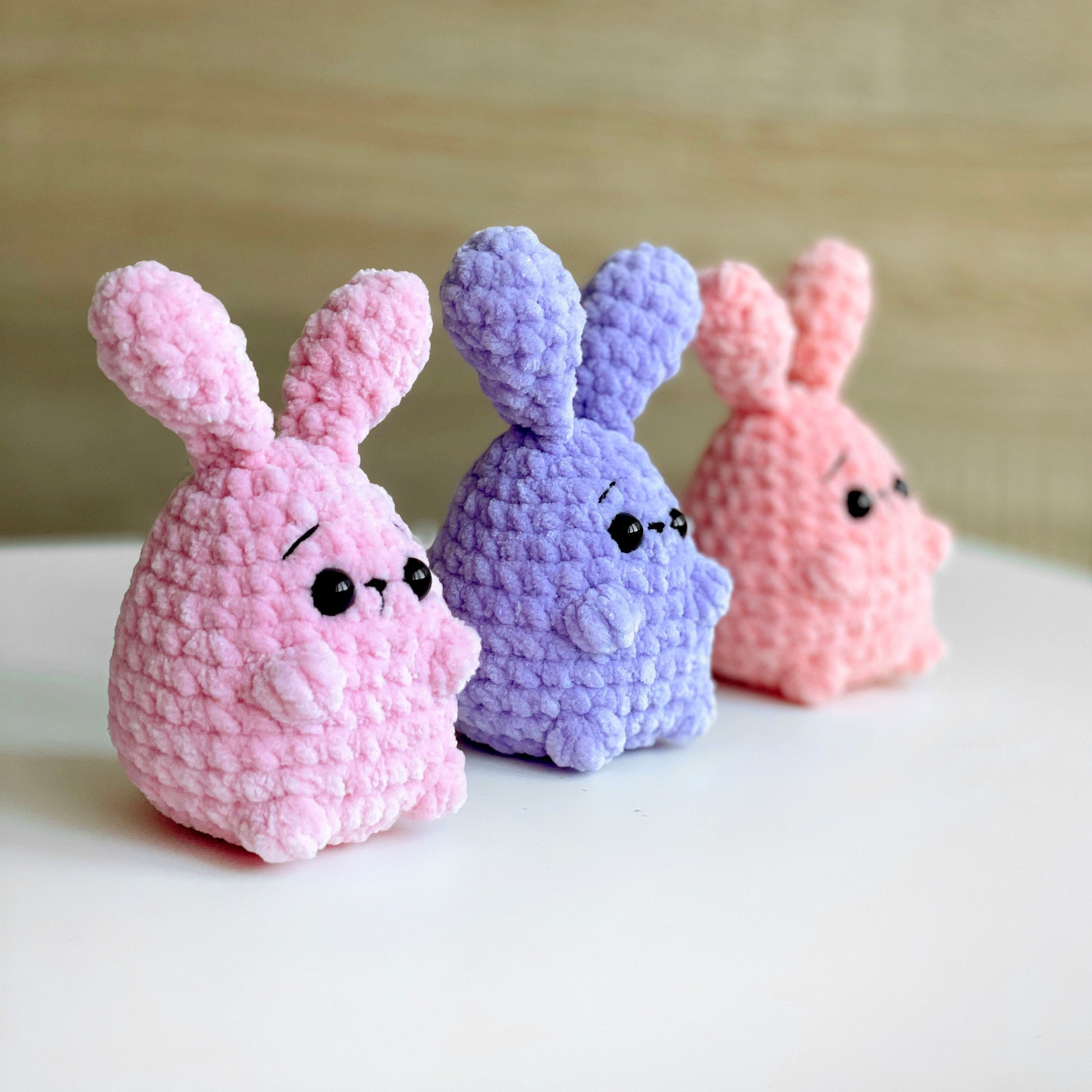 Bunny CROCHET PATTERN, Amigurumi No Sew Easter Rabbit plushie, Cute Loaf Tiny Animal Toy, Easy PDF Beginner Tutorial, Small Stuffed Gift