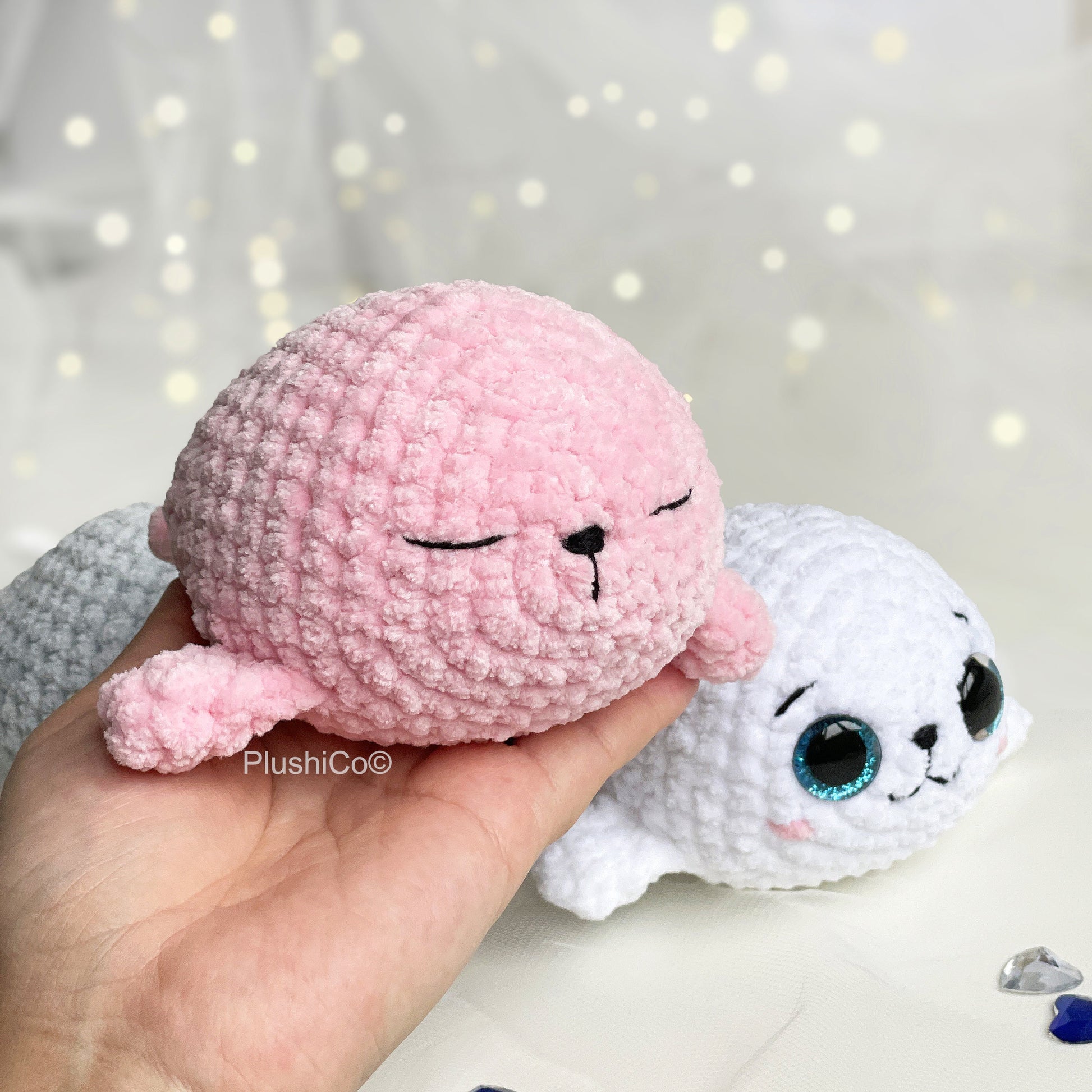 Seal CROCHET PATTERN, Amigurumi Low-Sew Manatee, Easy Plush Animal Toy, Beginner Tutorial PDF, Cute Sea Plushie, Instant Digital Download