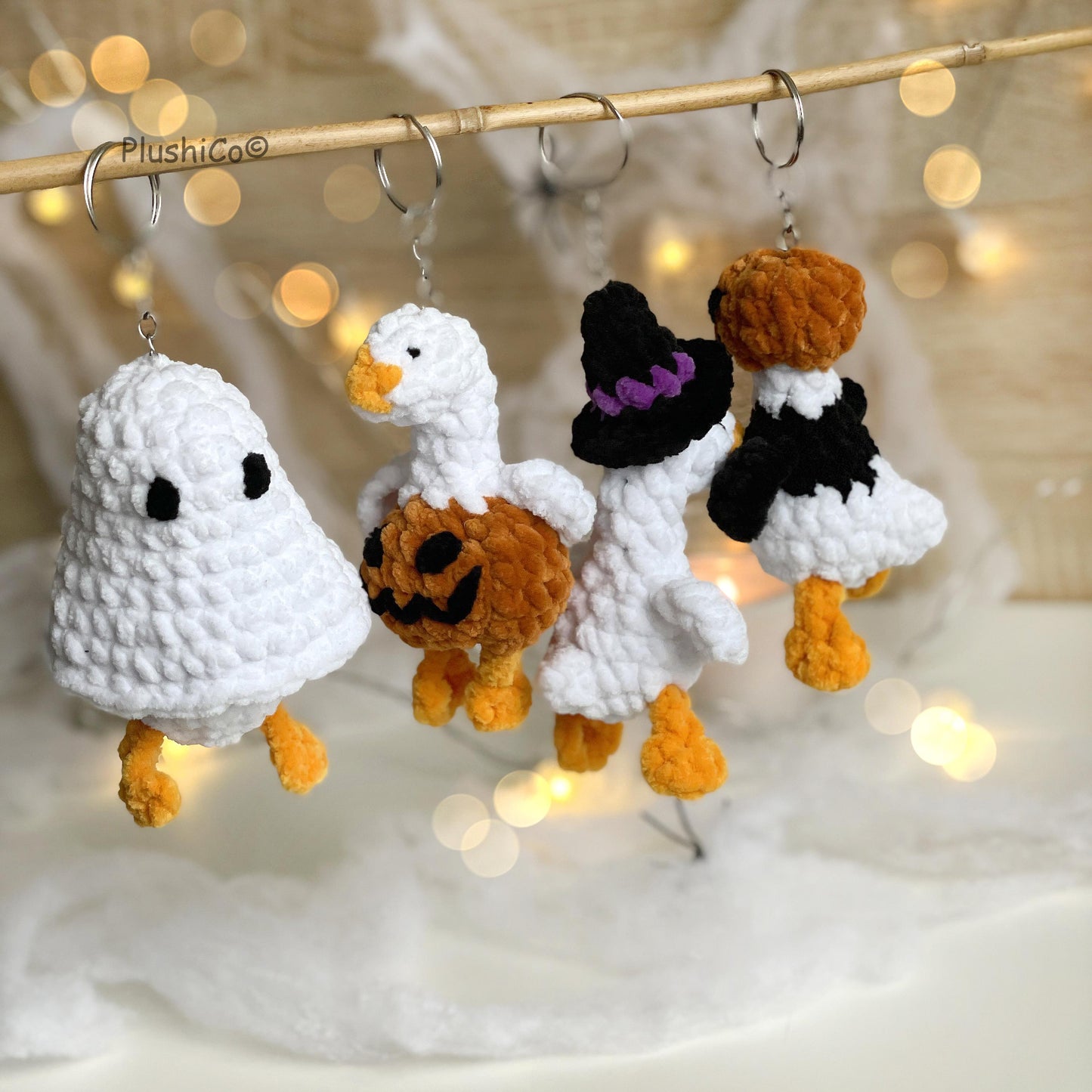 Spooky Goose Keychain Crochet Pattern - Low Sew