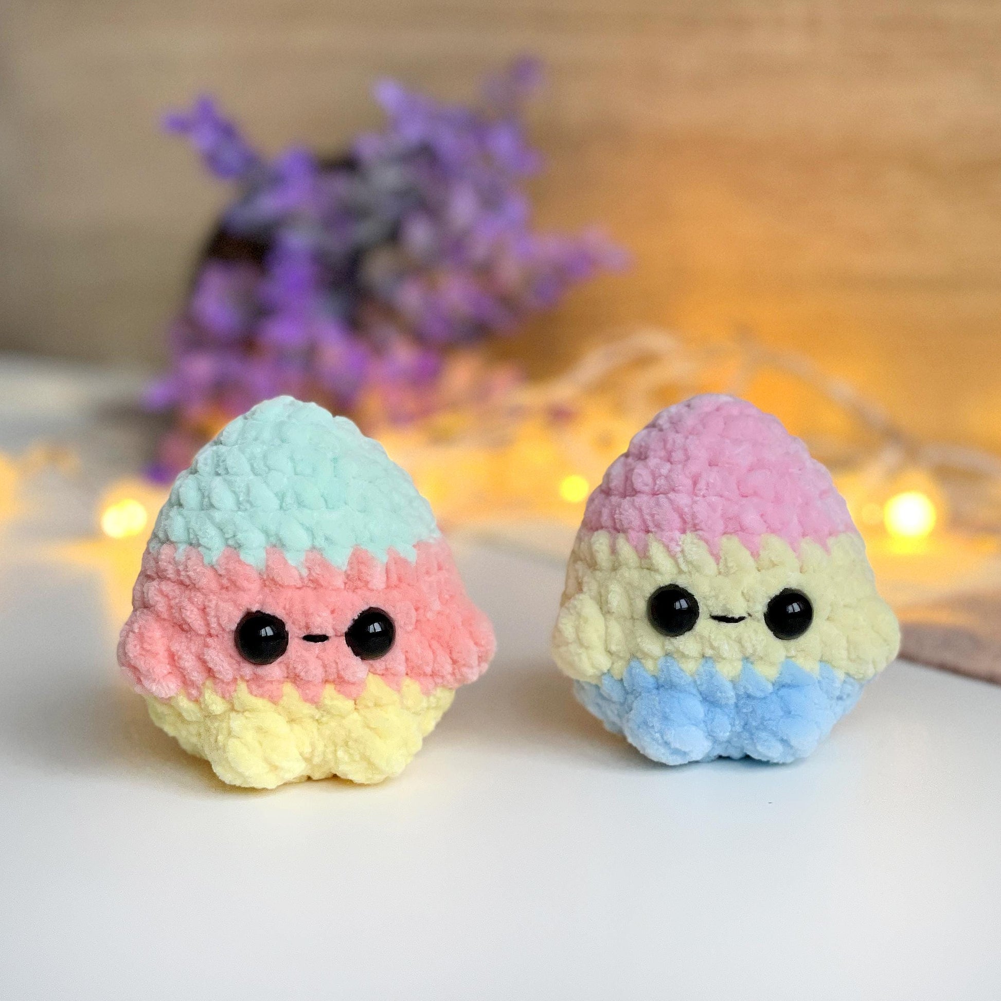 Easter Eggs Crochet PATTERN, No Sew Amigurumi Plushie, Spring Market Toy, Reusable Easter Eggs, Emotional support friend, Pocket desk buddy