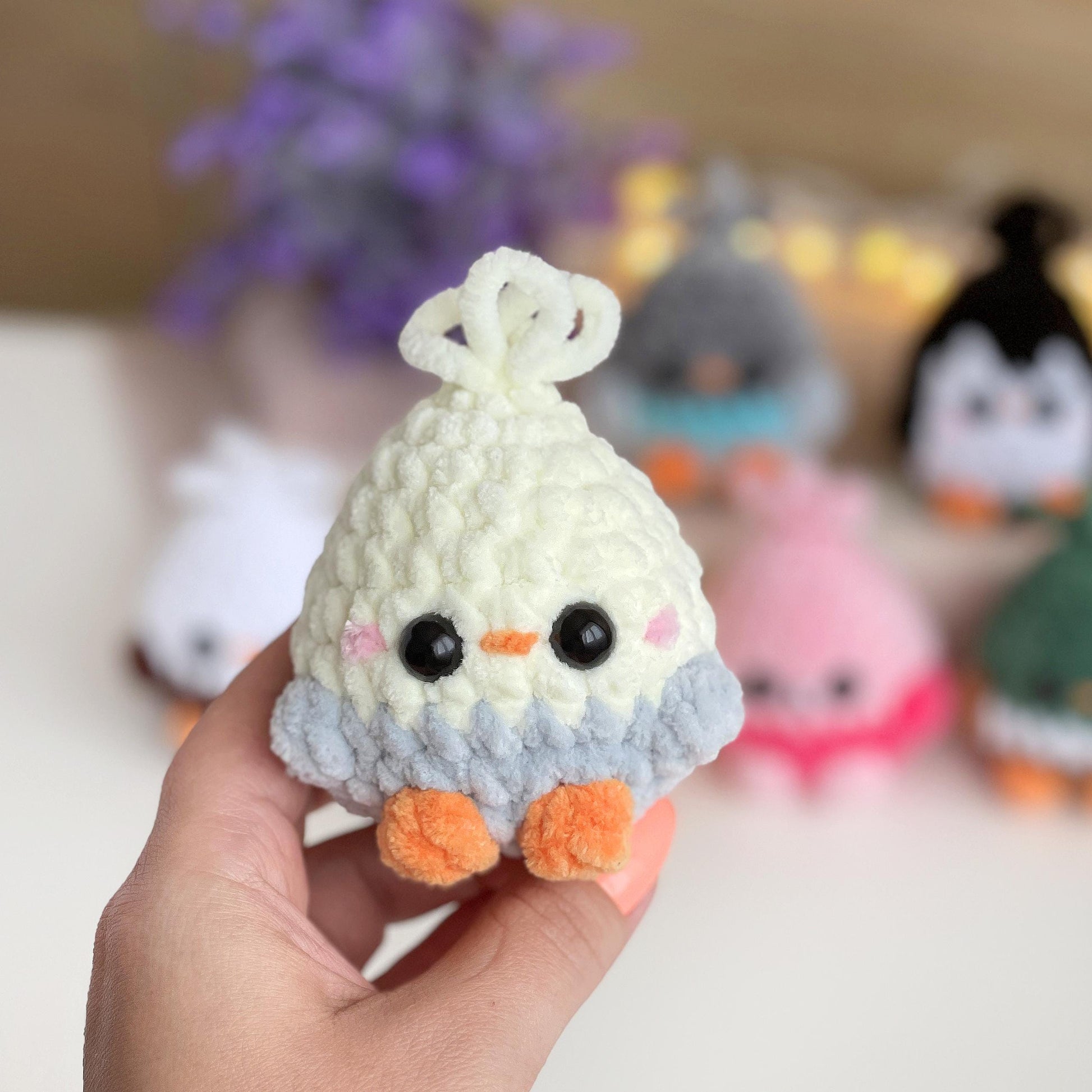 Bird CROCHET PATTERN bundle, Low Sew Amigurumi Spring mini Plushies: Chicken, Mallard Duck, Flamingo, Eagle, Budgie/Parrot, Penguin, Pigeon