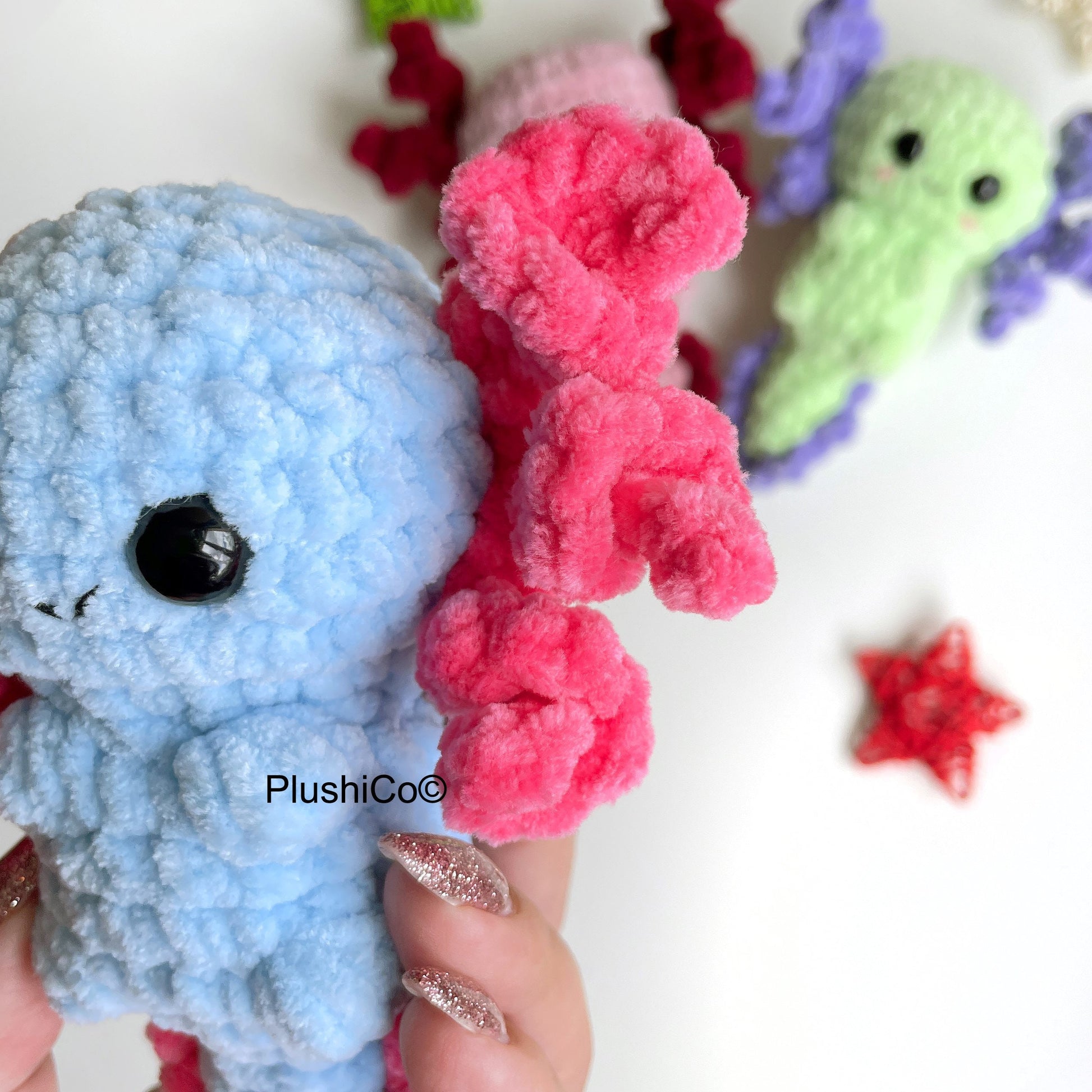 Axolotl CROCHET PATTERN, No Sew Amigurumi Plushie, Kawaii Sea Creature, Stuffed Plush Animal Baby Toy, Easy Beginner PDF, Instant Download