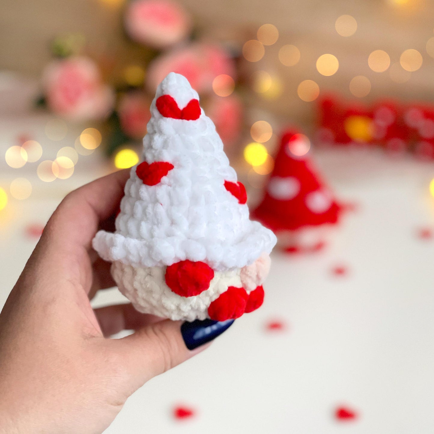 Valentines Gnome Crochet Pattern No Sew