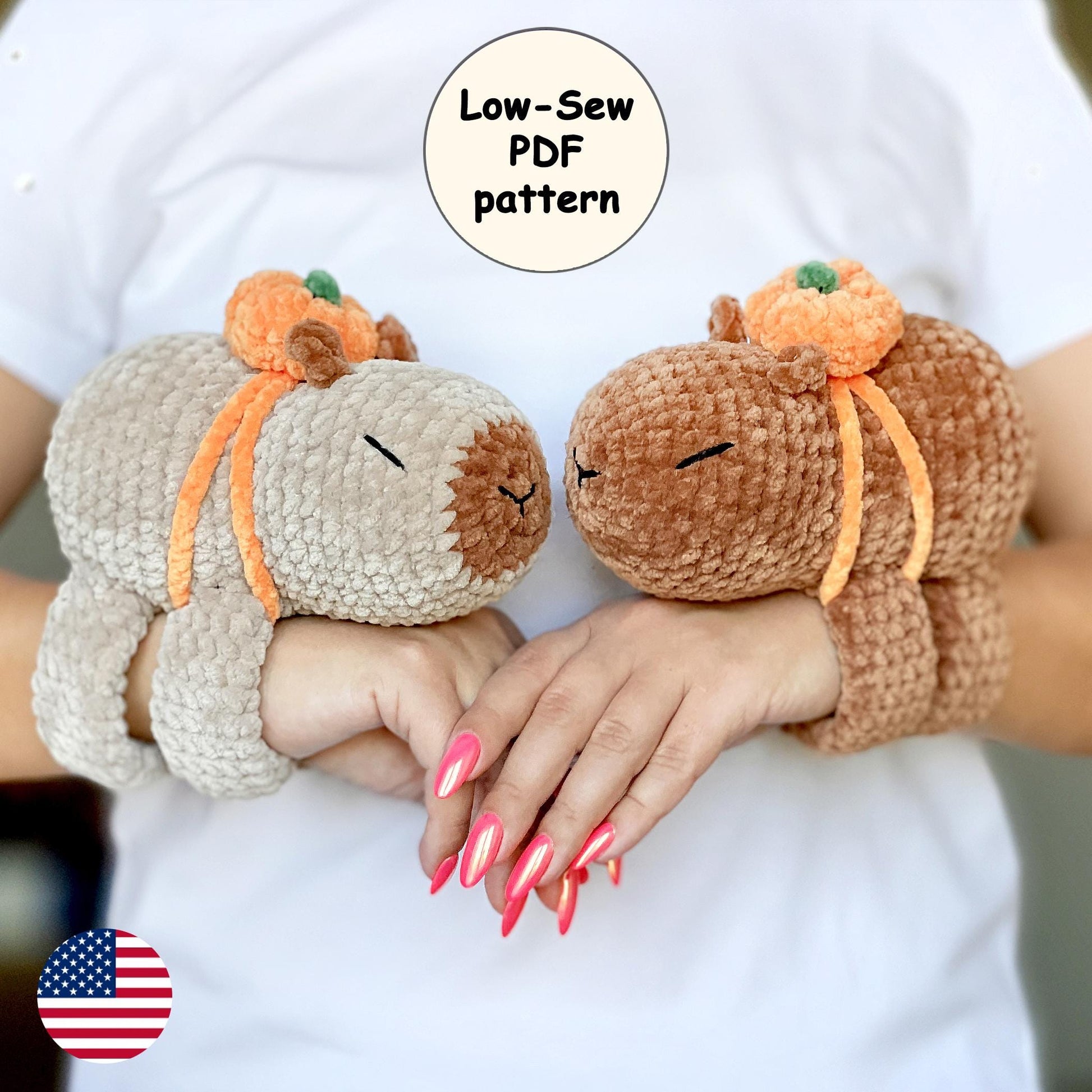 Capybara Slap Bracelet CROCHET PATTERN, Low Sew Amigurumi Plushie, Interactive Kid Accessory, Easy PDF Tutorial,Cute Blanket Yarn Animal Toy