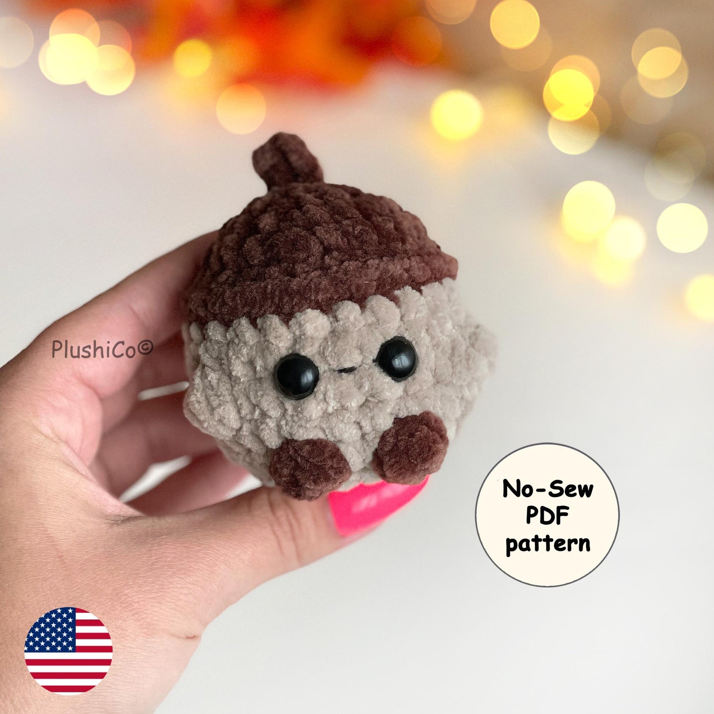 Acorn Crochet PATTERN - No Sew