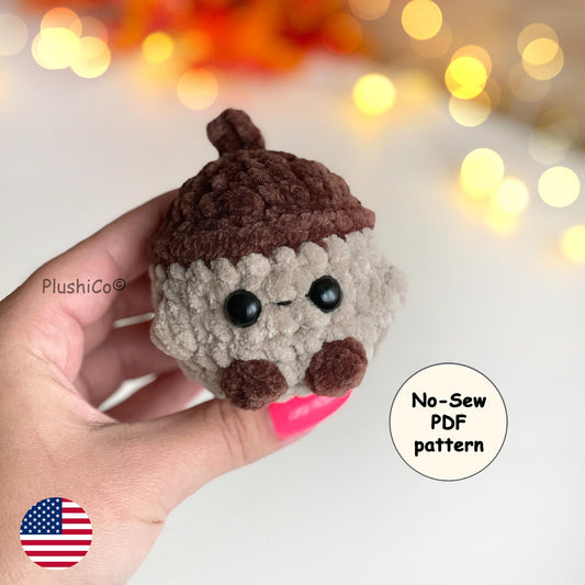 Acorn Crochet PATTERN - No Sew