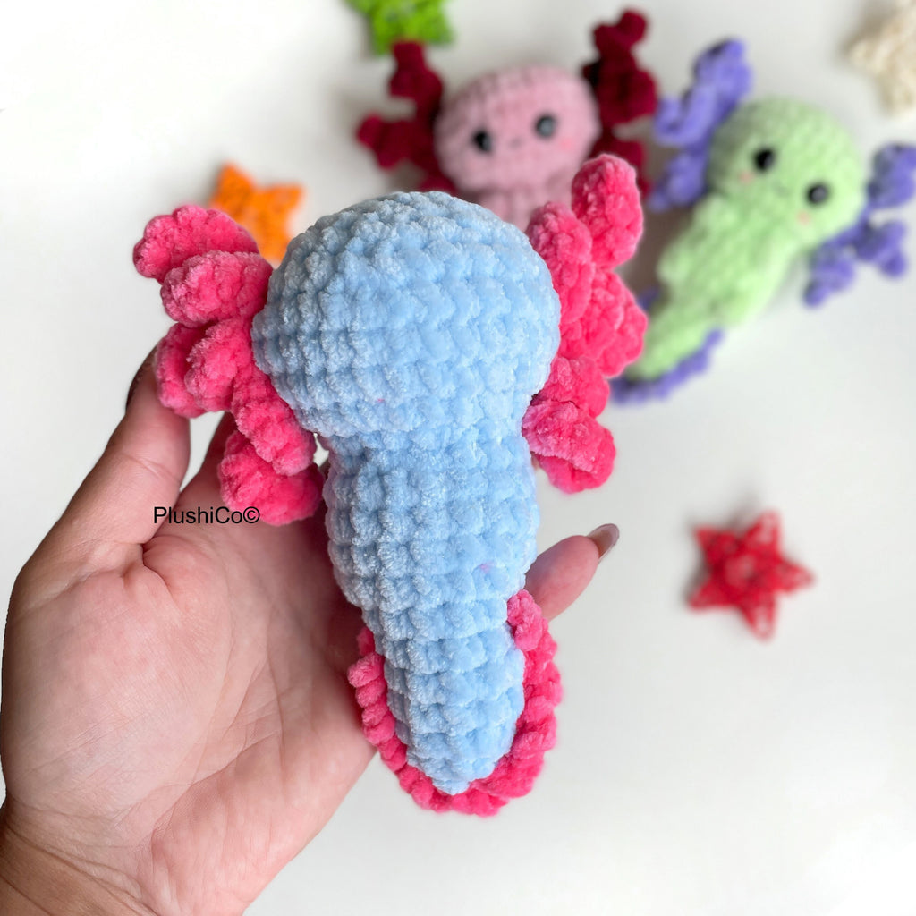 Axolotl CROCHET PATTERN, No Sew Amigurumi Plushie, Kawaii Sea Creature, Stuffed Plush Animal Baby Toy, Easy Beginner PDF, Instant Download