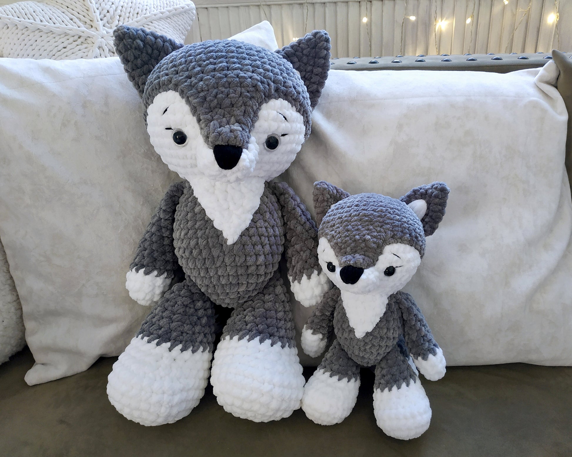 Wolf CROCHET PATTERNS, 2in1 Amigurumi Plushies, Mom and Baby Set, Large Chunky Toys, Giant Cuddly  Woodland Animals, Mothers Day Gift Idea