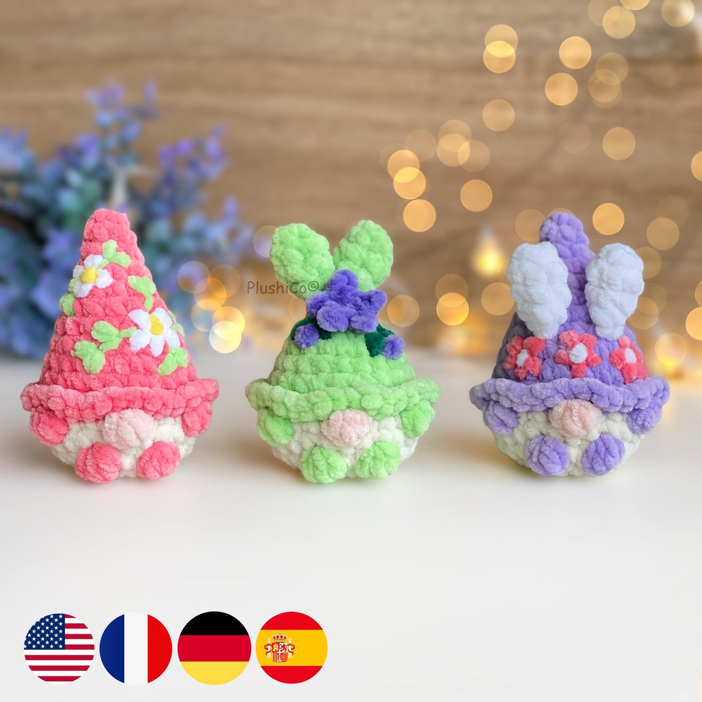 Gnome Crochet Pattern 3-in-1 - Low Sew